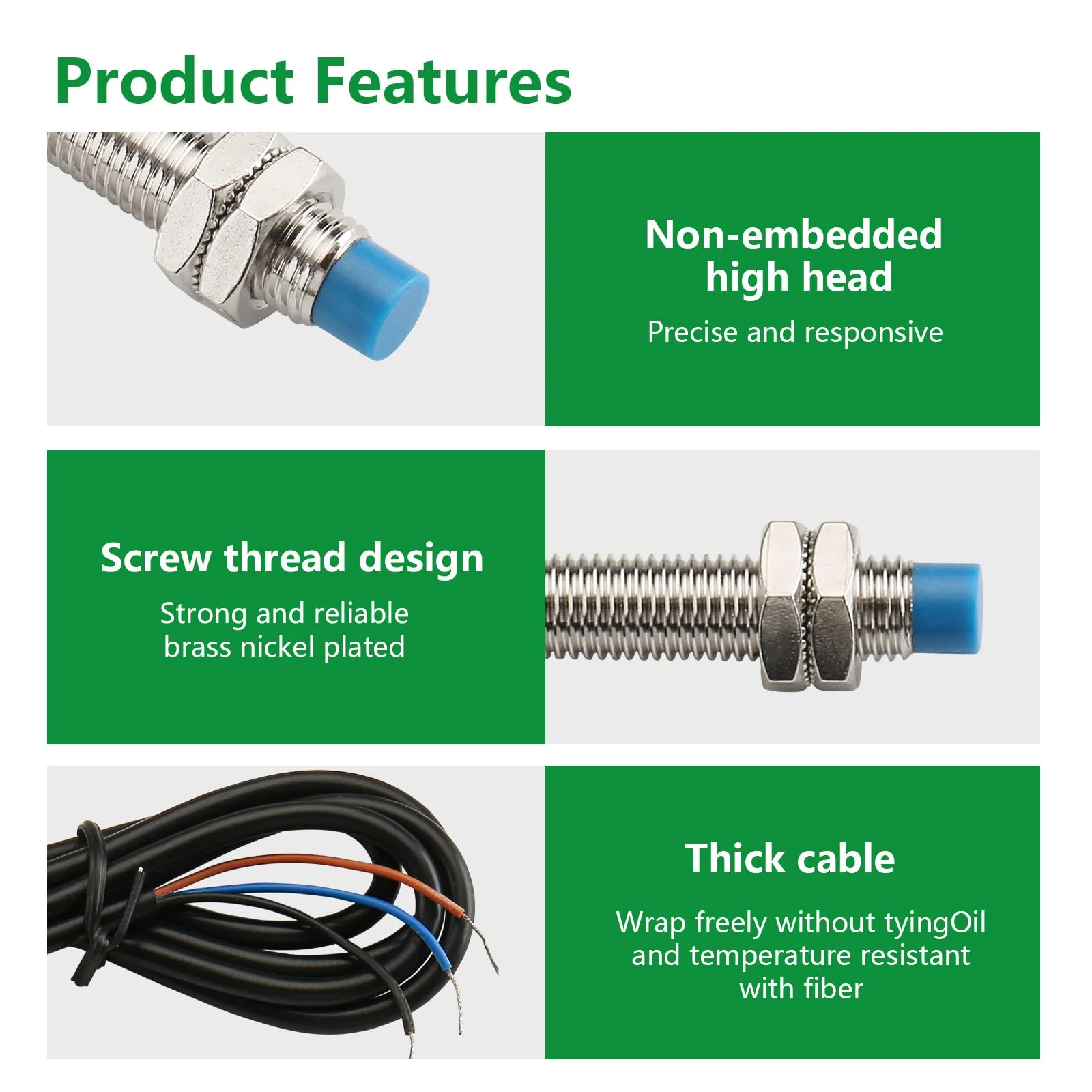 Inductive Proximity Sensor Switch LJ8A3-2-Z,M8,DC10-30V,NO, PNP 300mA,2mm Detecting Distance,3 Wire NO - Image 3