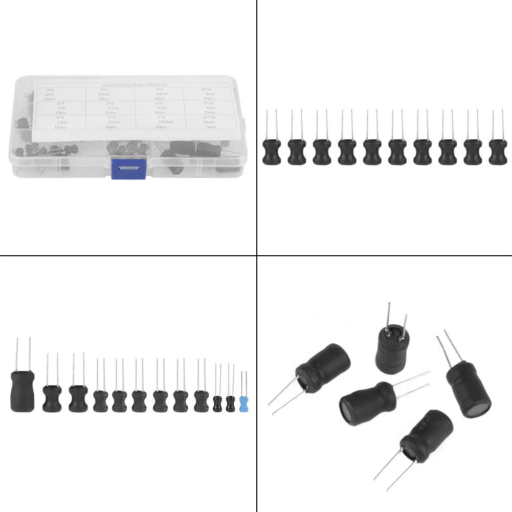 Inductors 10uH-10mH 12 Values Choke Coils Assorted Kit Electronic Inductors With Special Guide Pin Structure Small Vertical Inductors Take Up Less Space - Image 2