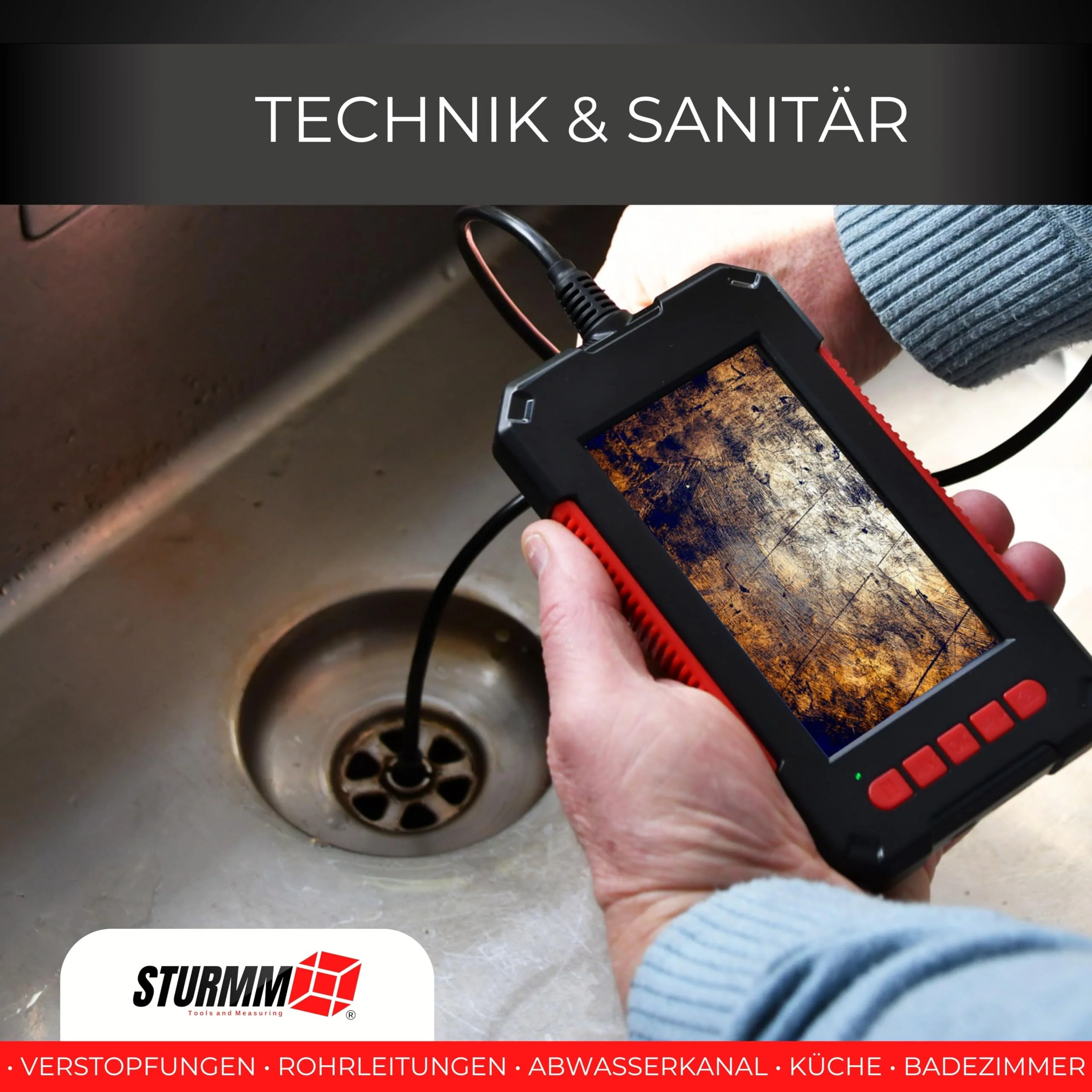 Industrial Endoscope with Single Camera, 5 Meter Cable and 4.3 Inch LCD Display - Image 7
