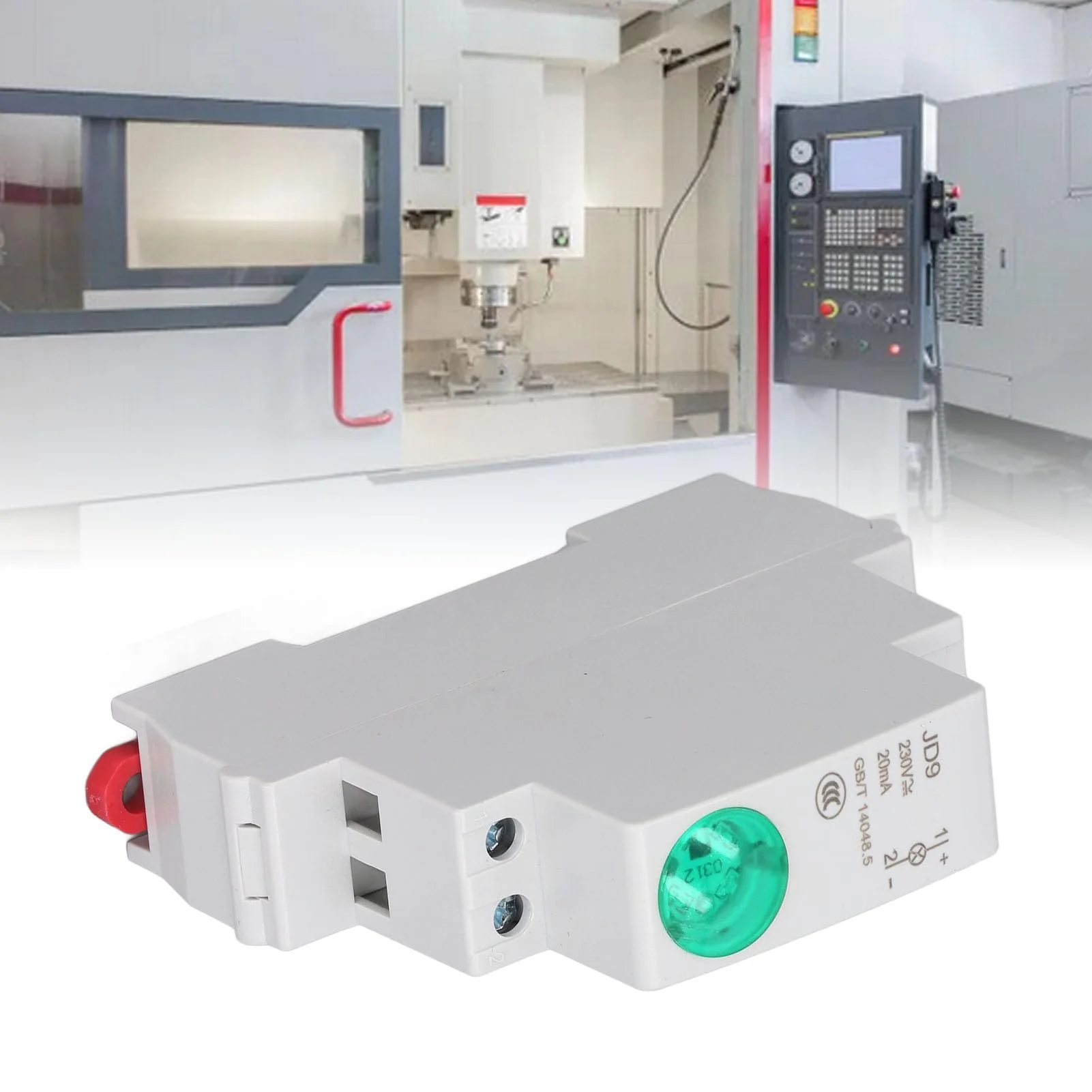 Industrial Indicator Light, DIN Rail Mount, LED Indicator Light, Circuit Signal Indicator for Distribution Box, CNC Lathes, Workshops, AC DC 230V (GREEN) Green - Image 2
