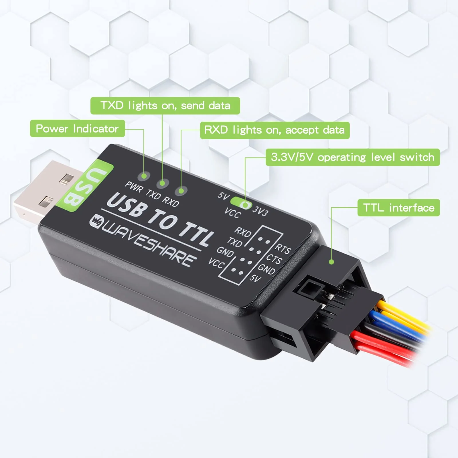 Industrial USB to Serial Adapter UART Serial Adapter FT232RL Serial to USB Converter USB to TTL Adapter Port Module Support Multi Systems and Multi Protection Circuits with Shell - Image 2