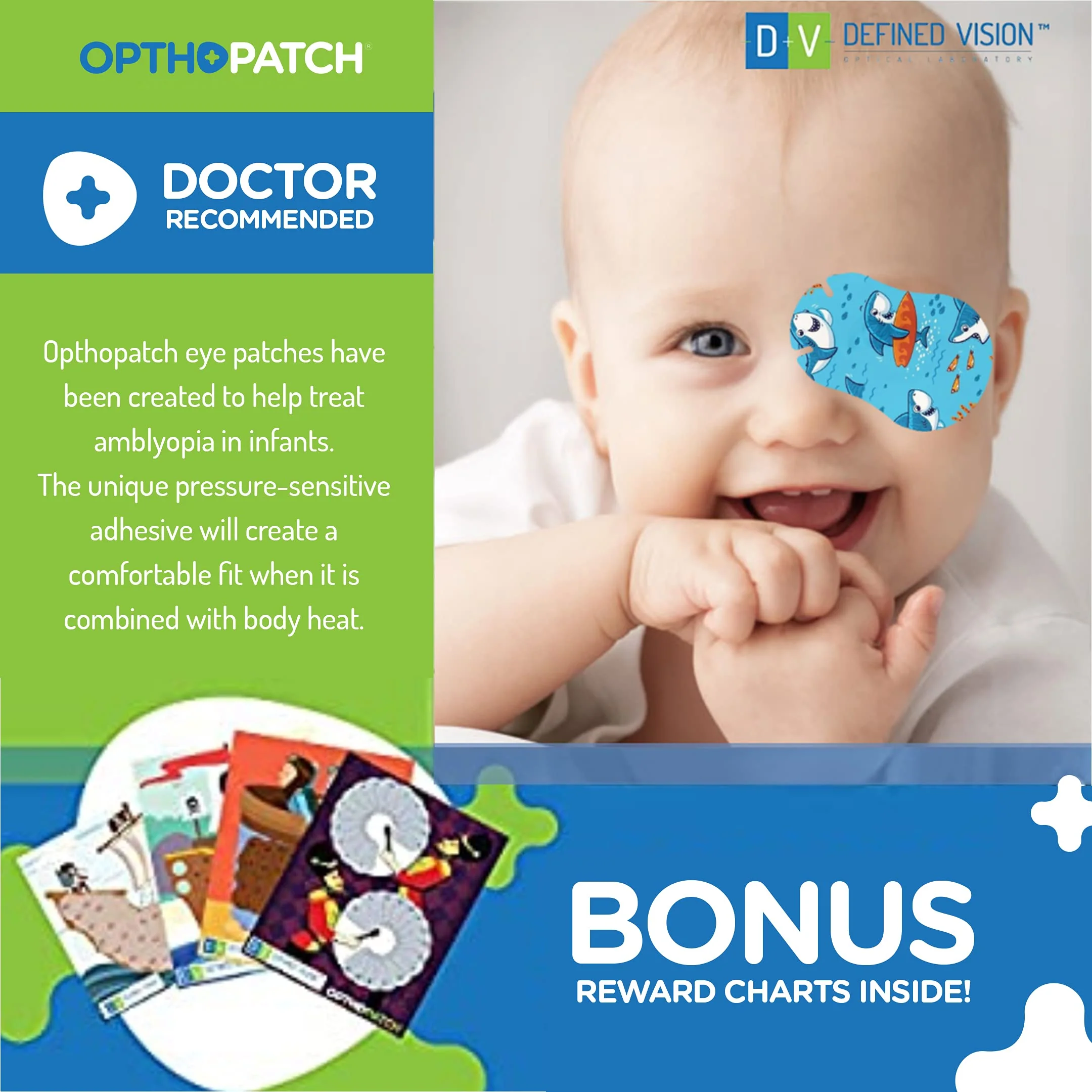 Infants Extra Sensitive Adhesive Eye Patch Boys 70 Pack Series II 70 Count (Pack of 1) - Image 6