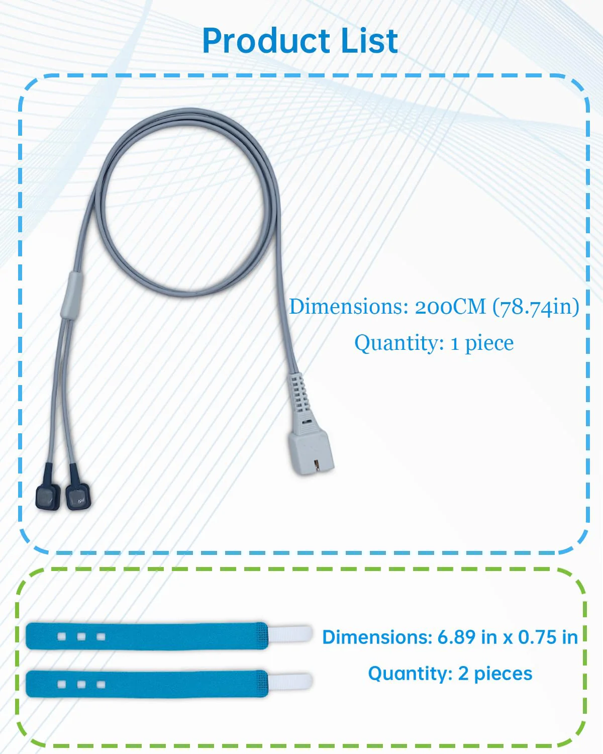 Infants Probes 78.74 in 200 cm Compatible with Hand Pulse Oximeter Model JKS50F 200 cm for infants - Image 4