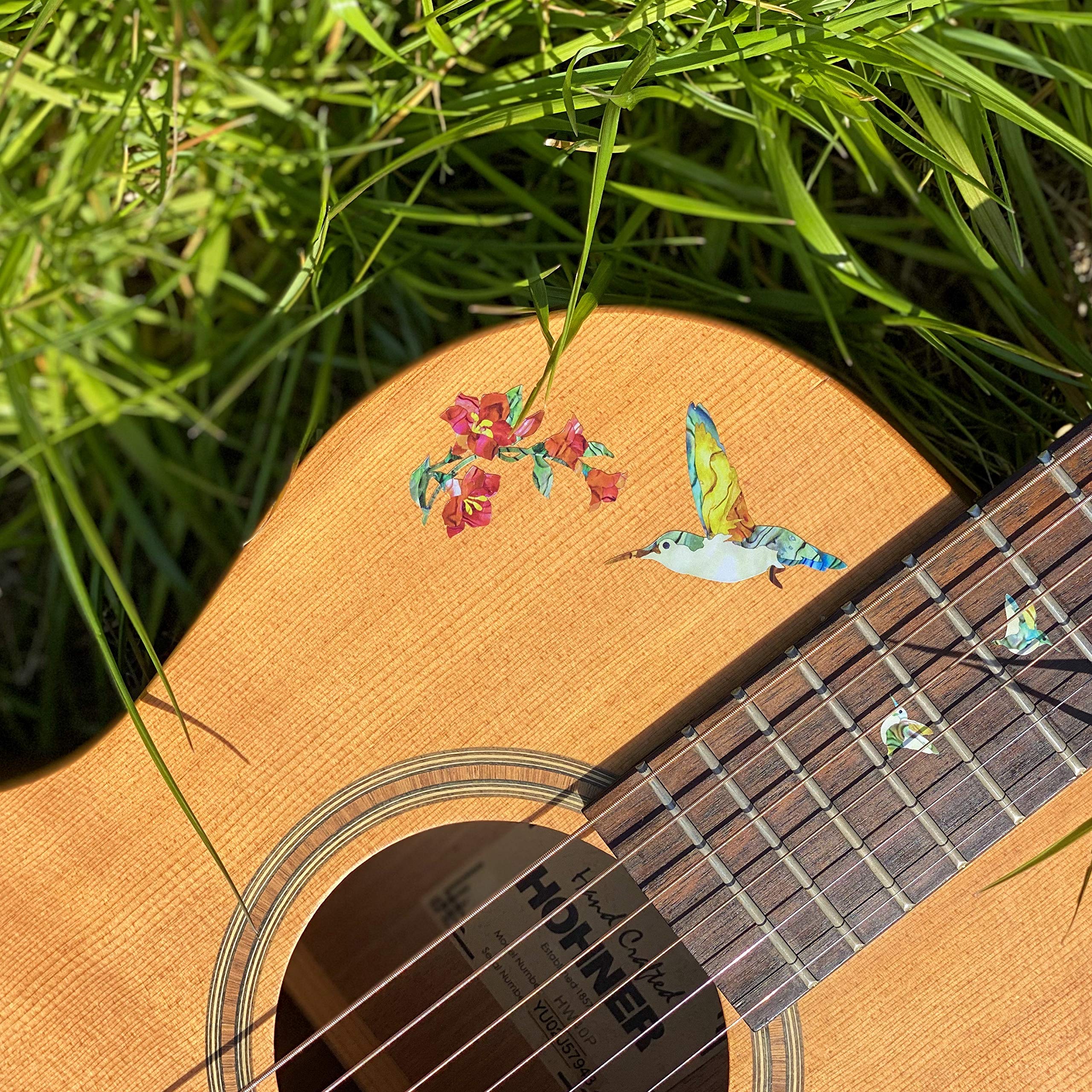 Inlay Sticker Decal for Guitars, Bass & Ukuleles - Hummingbird & Flowers - Image 6