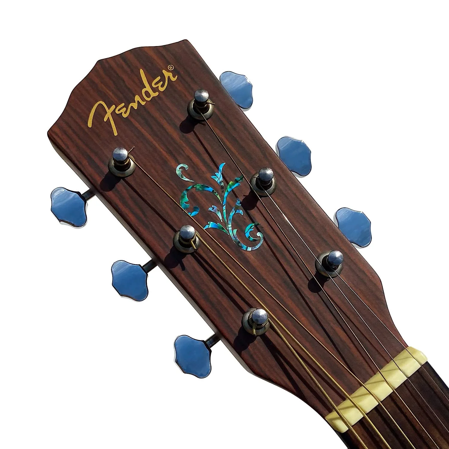 Inlay Stickers for Guitar Headstock - Small Vine (2pcs Set) - White Pearl & Abalone Blue, H-131SV-AZ - Image 5