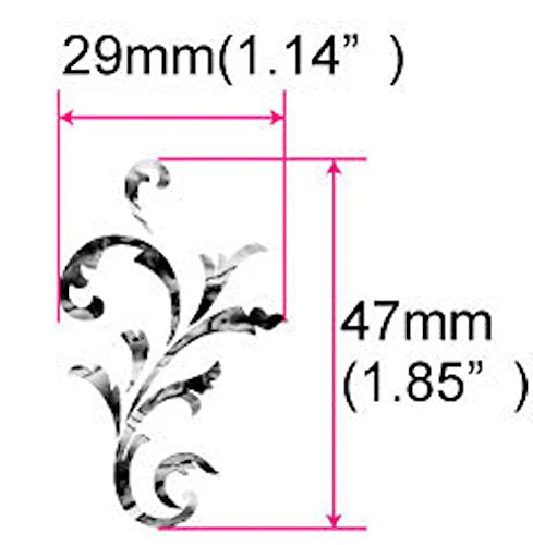 Inlay Stickers for Guitar Headstock - Small Vine (2pcs Set) - White Pearl & Abalone Blue, H-131SV-AZ - Image 7
