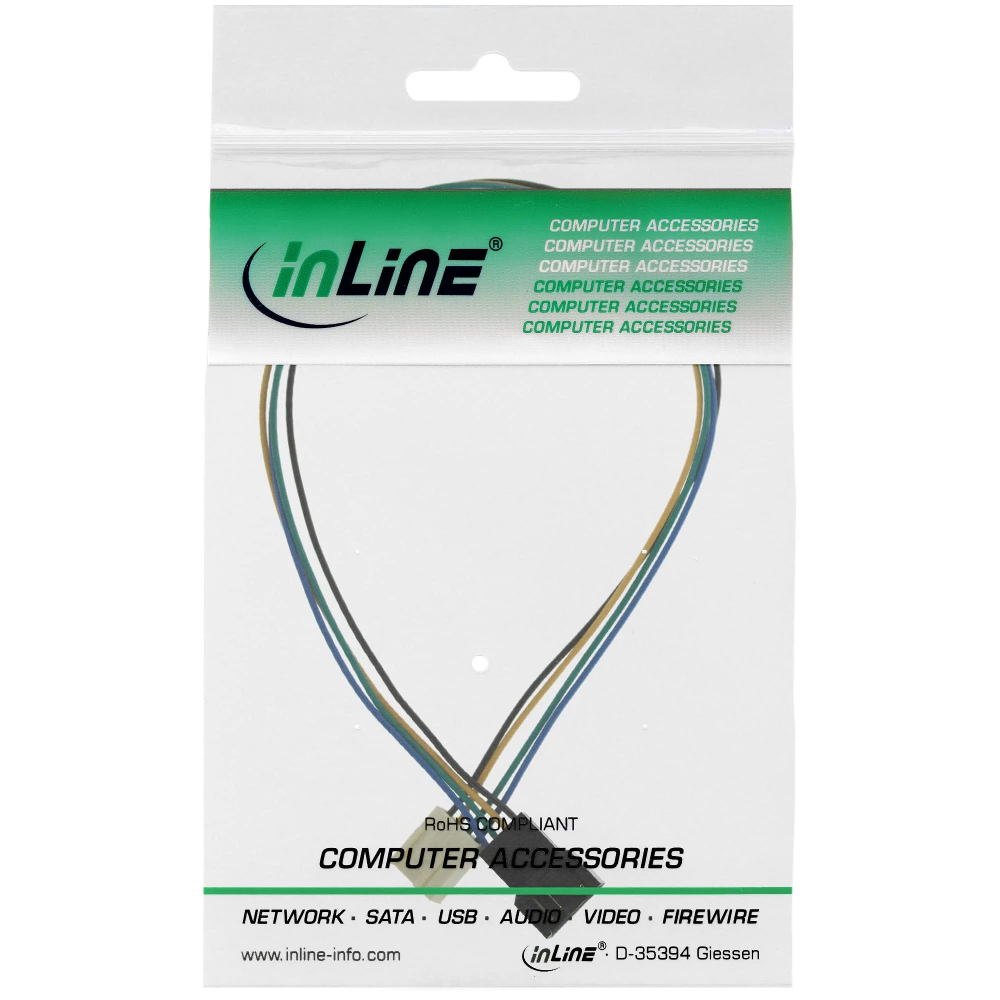InLine 33328A Fan Cable Extension PWM 4-Pin Molex Male / Female 0.3 m 1x - Image 2