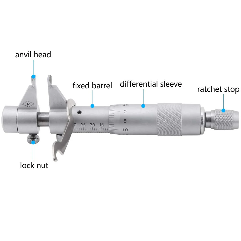Inner Micrometer, Vernier Caliper, Inner Micrometer Set, 5-30 mm, Metric Inner Diameter Micrometer Set, 0.01 mm Accuracy, Internal Bore Hole Vernier Caliper Type with Storage Box - Image 3