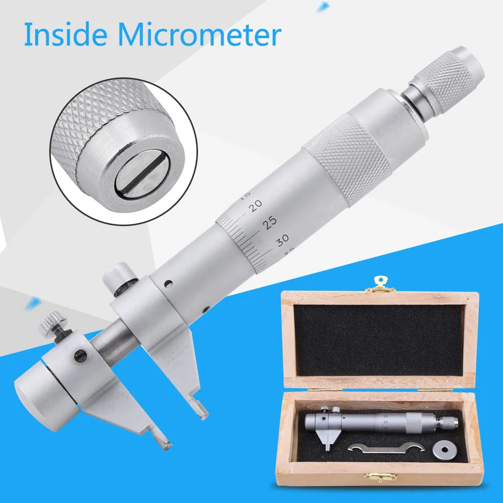 Inner Micrometer, Vernier Caliper, Inner Micrometer Set, 5-30 mm, Metric Inner Diameter Micrometer Set, 0.01 mm Accuracy, Internal Bore Hole Vernier Caliper Type with Storage Box - Image 5