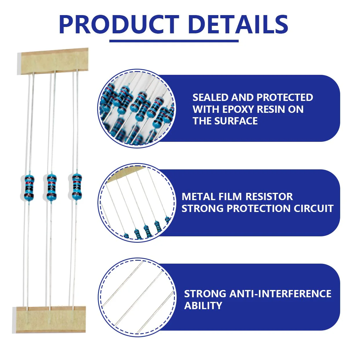 Innfeeltech 1/4 W 1% Tolerance 120 Ohm Metal Film Resistor for DIY Project and Experiments, 100 Pieces 1/4W 120Ω - Image 3