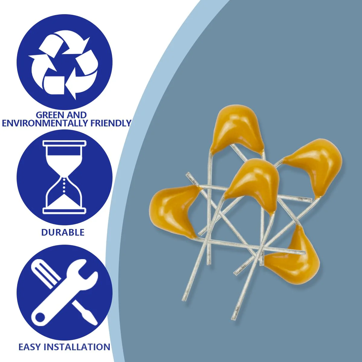 Innfeeltech 100pcs 50V 100nF Monolithic Ceramic Capacitor Yellow Electronic Accessories for Computer and Phone 44NF - Image 6