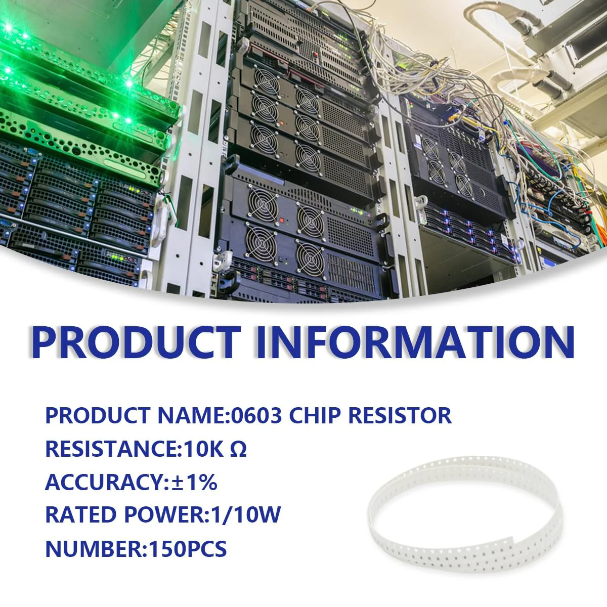 Innfeeltech 150pcs High Quality SMD Resistor Kit 0603 1/10W 10K Ω ± 1% 10KΩ - Image 2