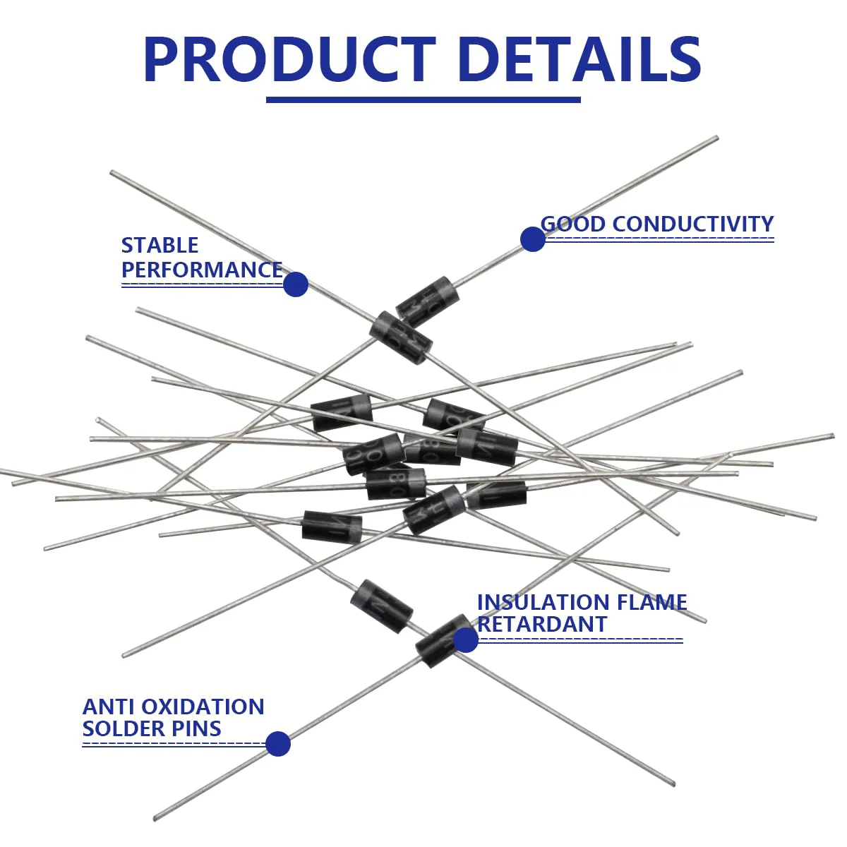 Innfeeltech 30pcs 1N5408 Rectifier Diodes Universal Silicon Rectifier, 3A, 1000V Silicon Rectifier Diodes - Image 3