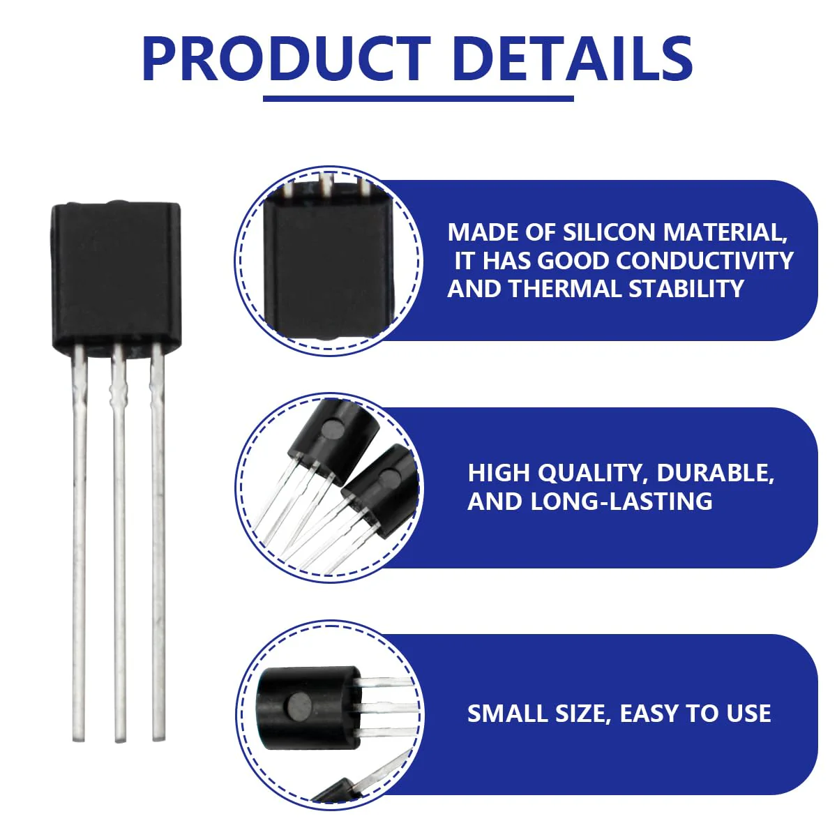 Innfeeltech 50 Pcs BJT Power Transistors Values 2N2222 NPN Power Universal Transistors - Image 3