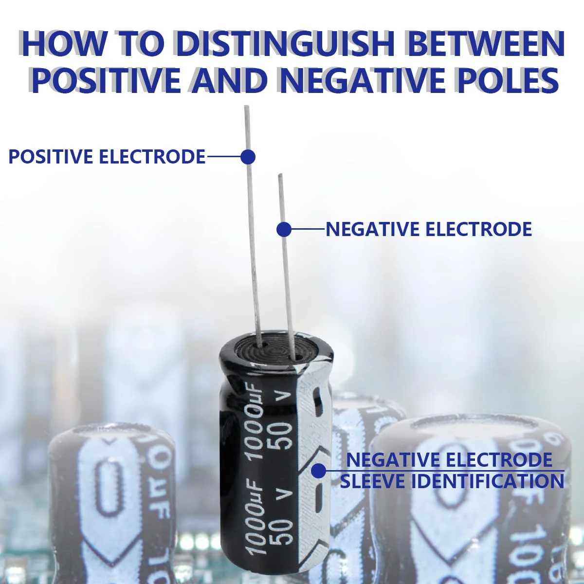 Innfeeltech Electrolytic Capacitors 1000uF 50V Aluminium Radial Electrolytic Capacitors Pack of 25 50 V 1000 uF, 25 pieces - Image 4
