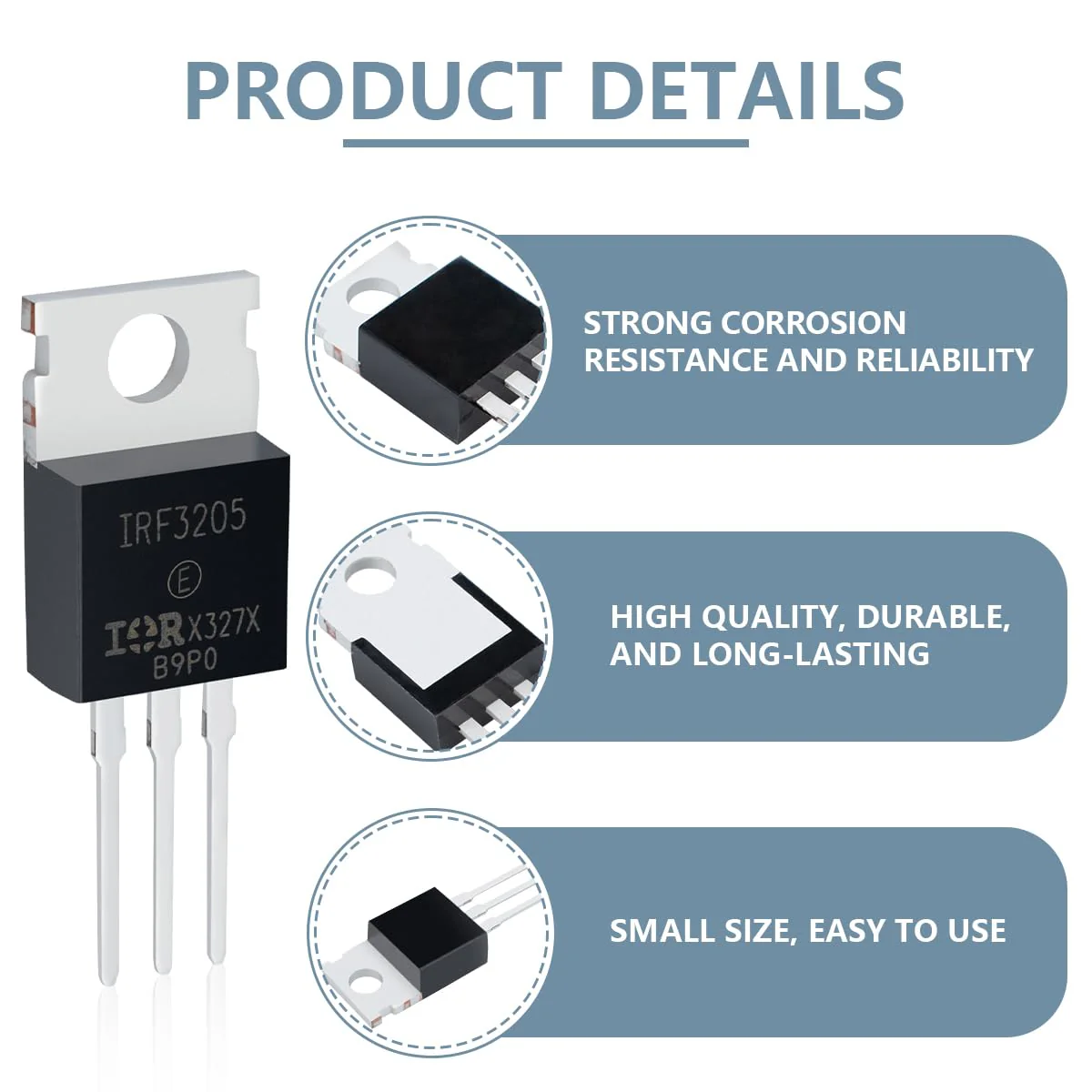 Innfeeltech MOSFET Transistors IRF3205 110A 55V Field Effect Tubes N-Channel To-220 Power MOSFET Field Effect Transistor Rectifier Pack of 10 IRF3205, 110A 55V - Image 3