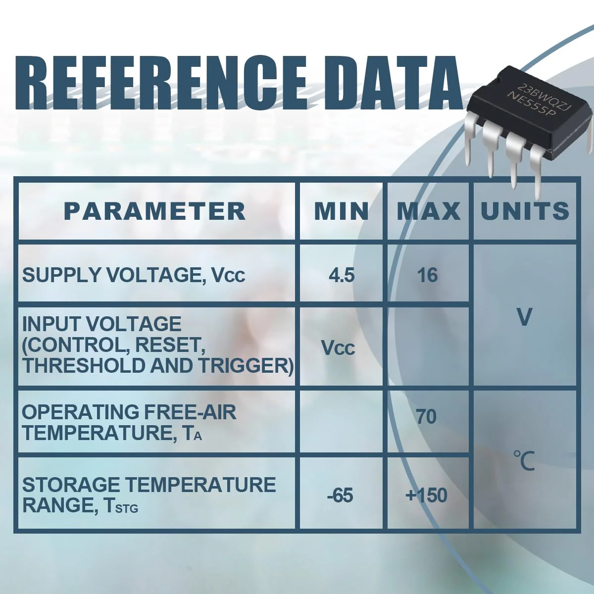 Innfeeltech Timer IC NE555P Generator Single Period Time DIP 8 Double Pole Pack of 50 - Image 4