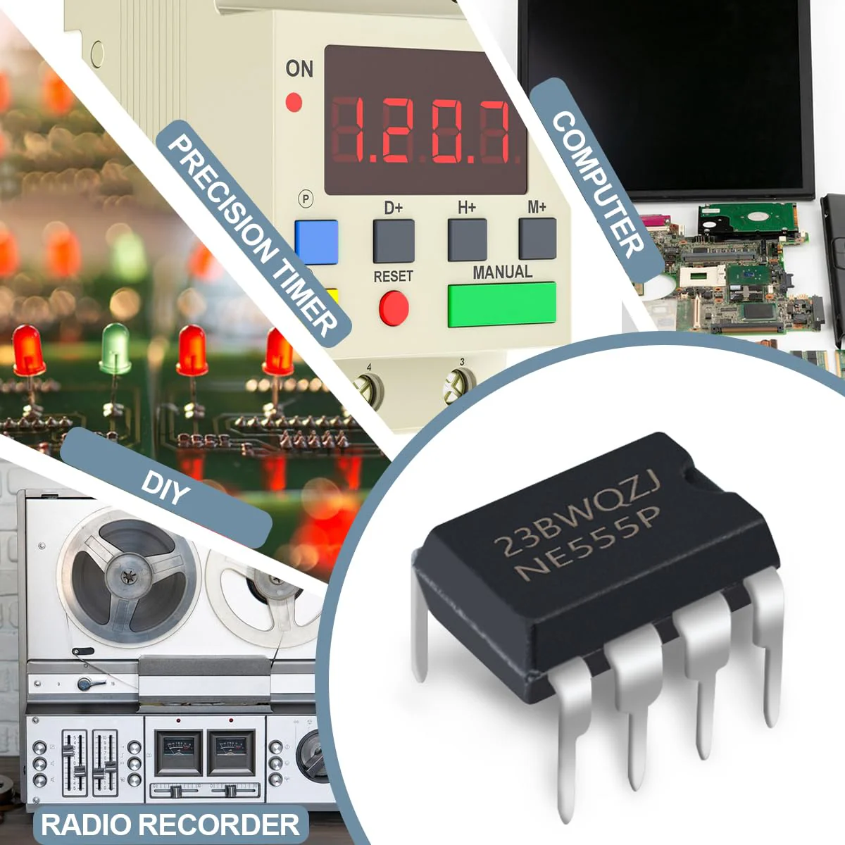 Innfeeltech Timer IC NE555P Generator Single Period Time DIP 8 Double Pole Pack of 50 - Image 5