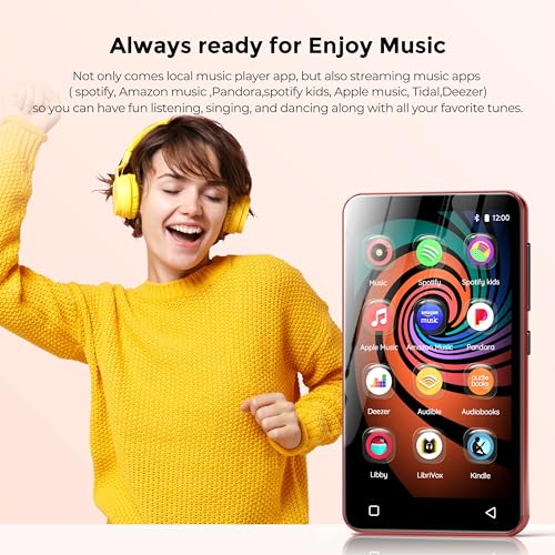 innioasis 160GB MP3 Player with Bluetooth and WiFi, Android Music Player with Spotify,Amazon Music,Pandora,4" Full Touch Screen MP3 Player with Audible,Libby,Audiobooks (Black_Red) Red - Image 2
