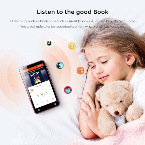 innioasis 160GB MP3 Player with Bluetooth and WiFi, Android Music Player with Spotify,Amazon Music,Pandora,4" Full Touch Screen MP3 Player with Audible,Libby,Audiobooks (Black_Red) Red - Image 3