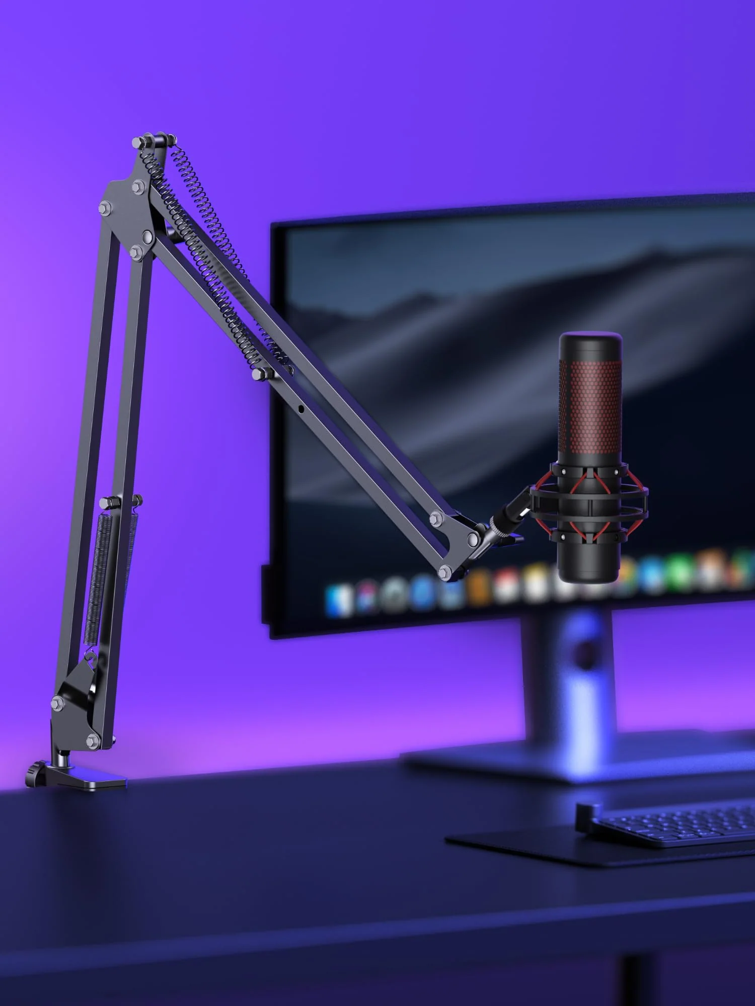 InnoGear Boom Arm Microphone Mic Stand for Blue Yeti HyperX QuadCast SoloCast Snowball Fifine Shure SM7B and other Mic, Large Black - Image 7