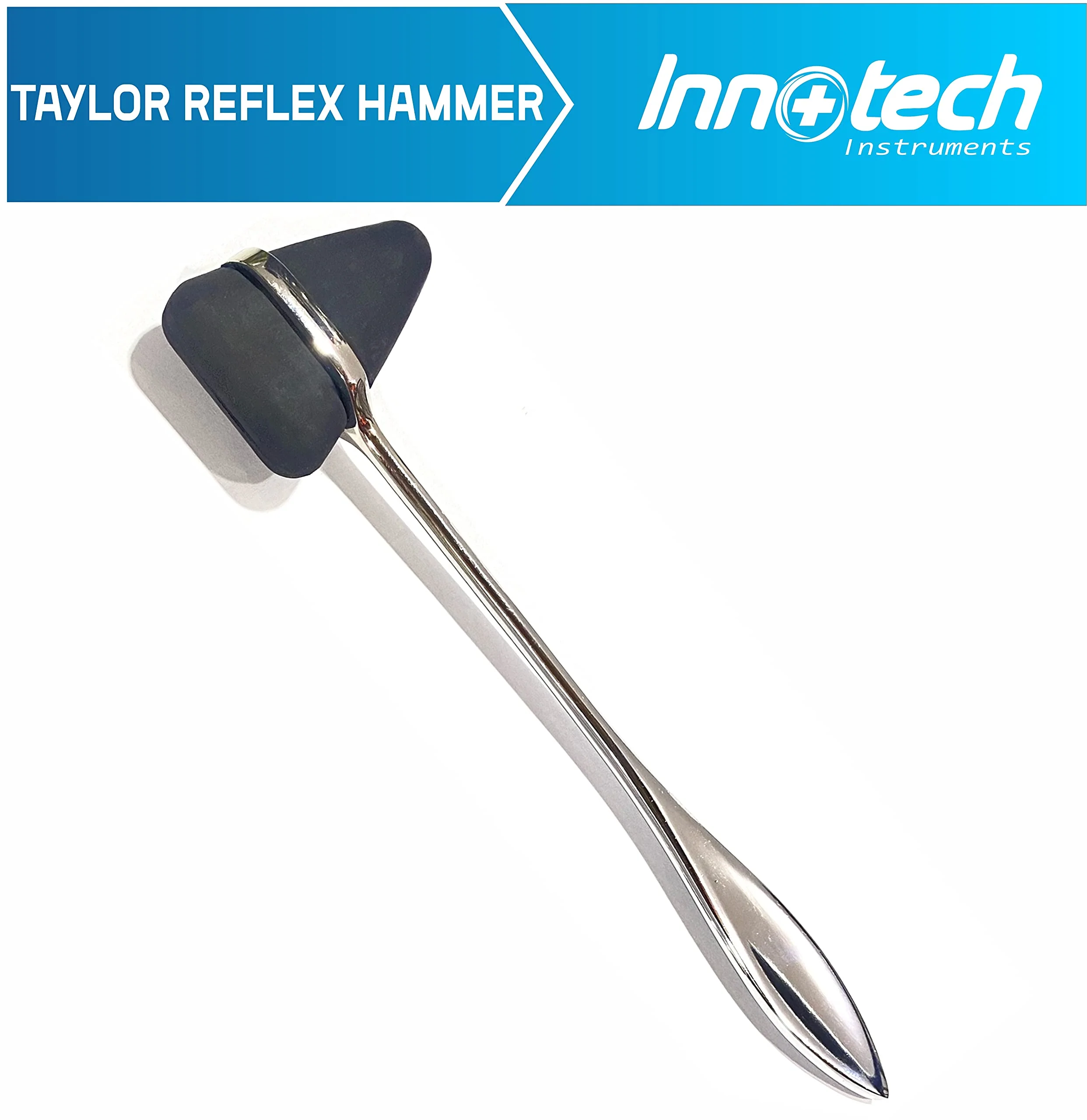 Innotech Diagnostic Reflex and Neurology Sensitivity Diagnostics 5-Piece Set with Nerve Wheel Reflex Hammer Bandage Scissors and Tuning Fork with 512 Hz and 128 Hz (Reflex Set) - Image 3