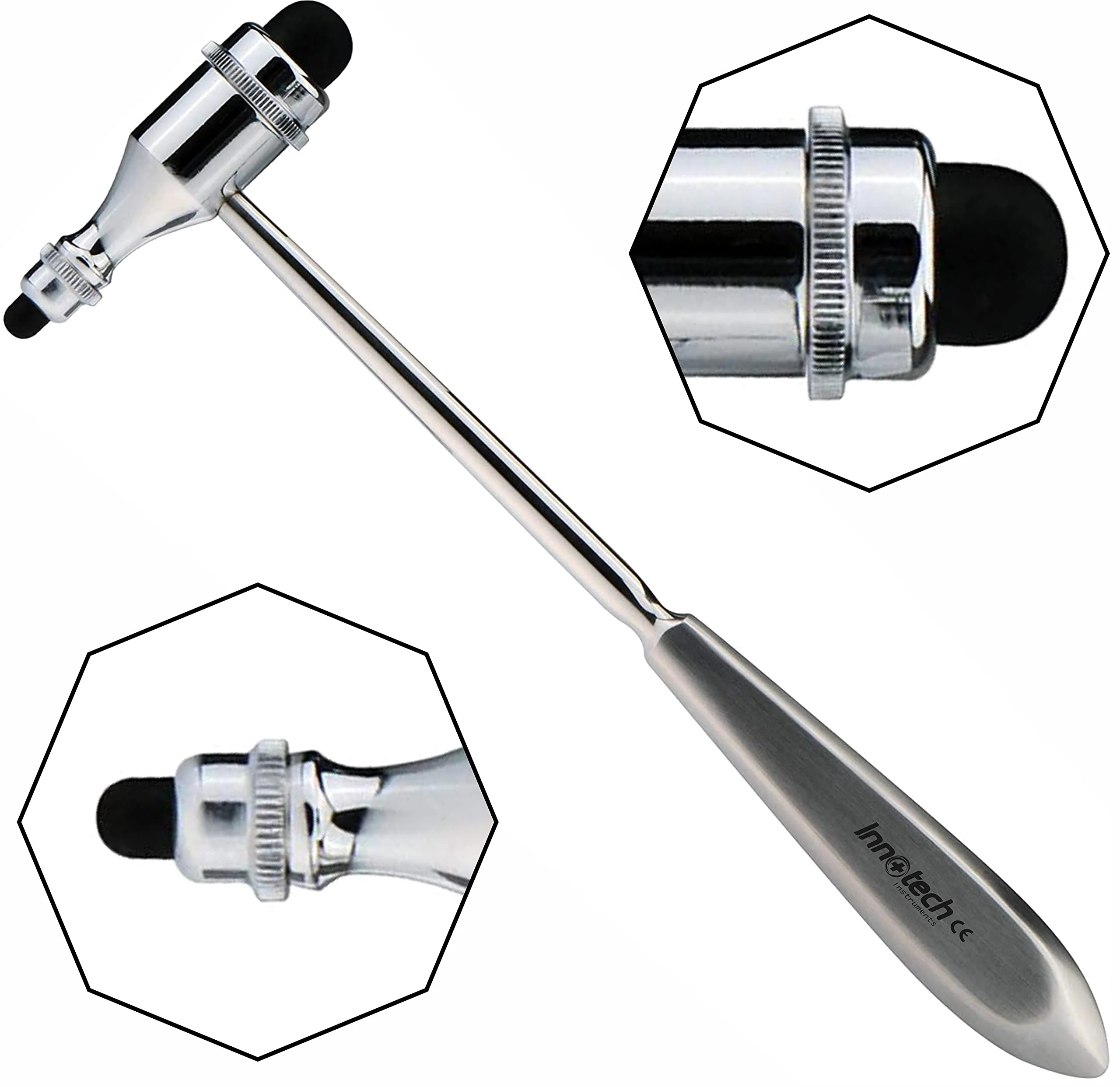 Innotech Tromner Neurological Reflex Hammer for Skin Reflexes and Surface Reactions (Silver) silver - Image 3