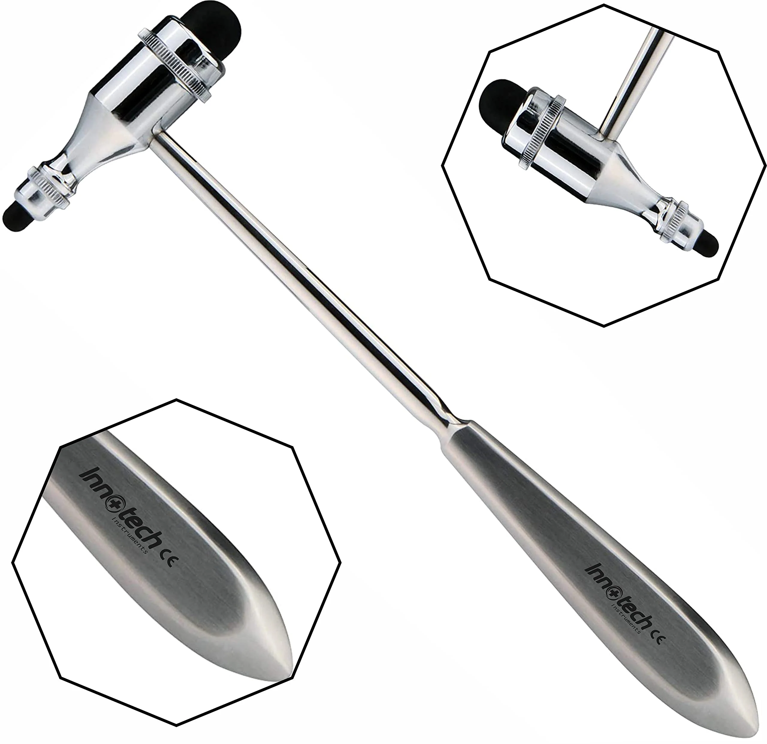 Innotech Tromner Neurological Reflex Hammer for Skin Reflexes and Surface Reactions (Silver) silver - Image 4