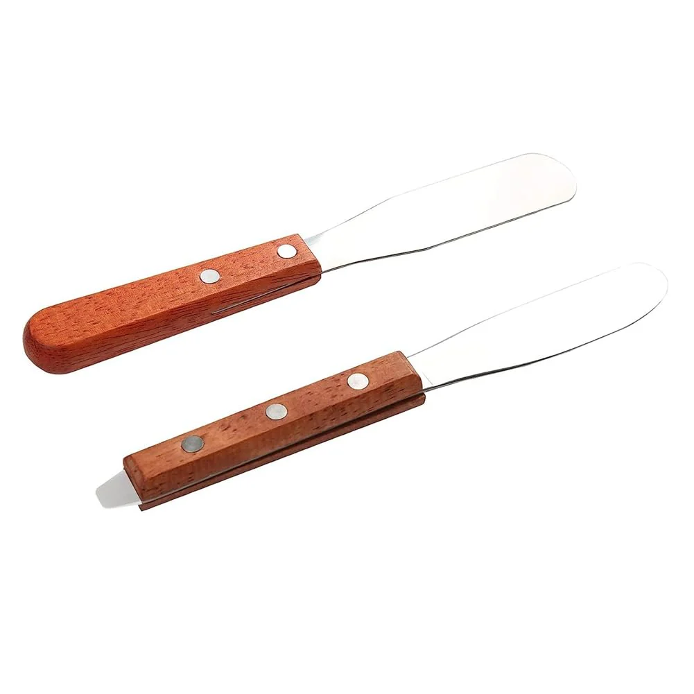 Inokantucy Dental Lab 8 Spatula, Plaster Alignment Mixing Wax End Instrument, Plaster Mixing Knife with Wooden Handle - Image 4