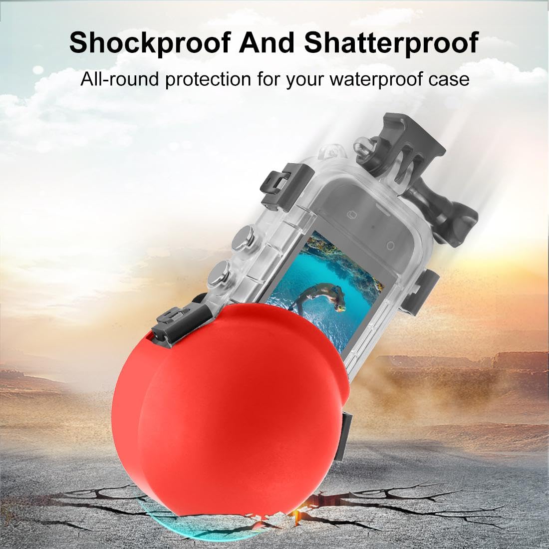 Insta 360 X5 Invisible Dive Case Lens Guard, Silicone Lens Cover Protector for Insta360 X5 Diving Case Lens Cap, Action Camera Accessories (Red) Red - Image 3