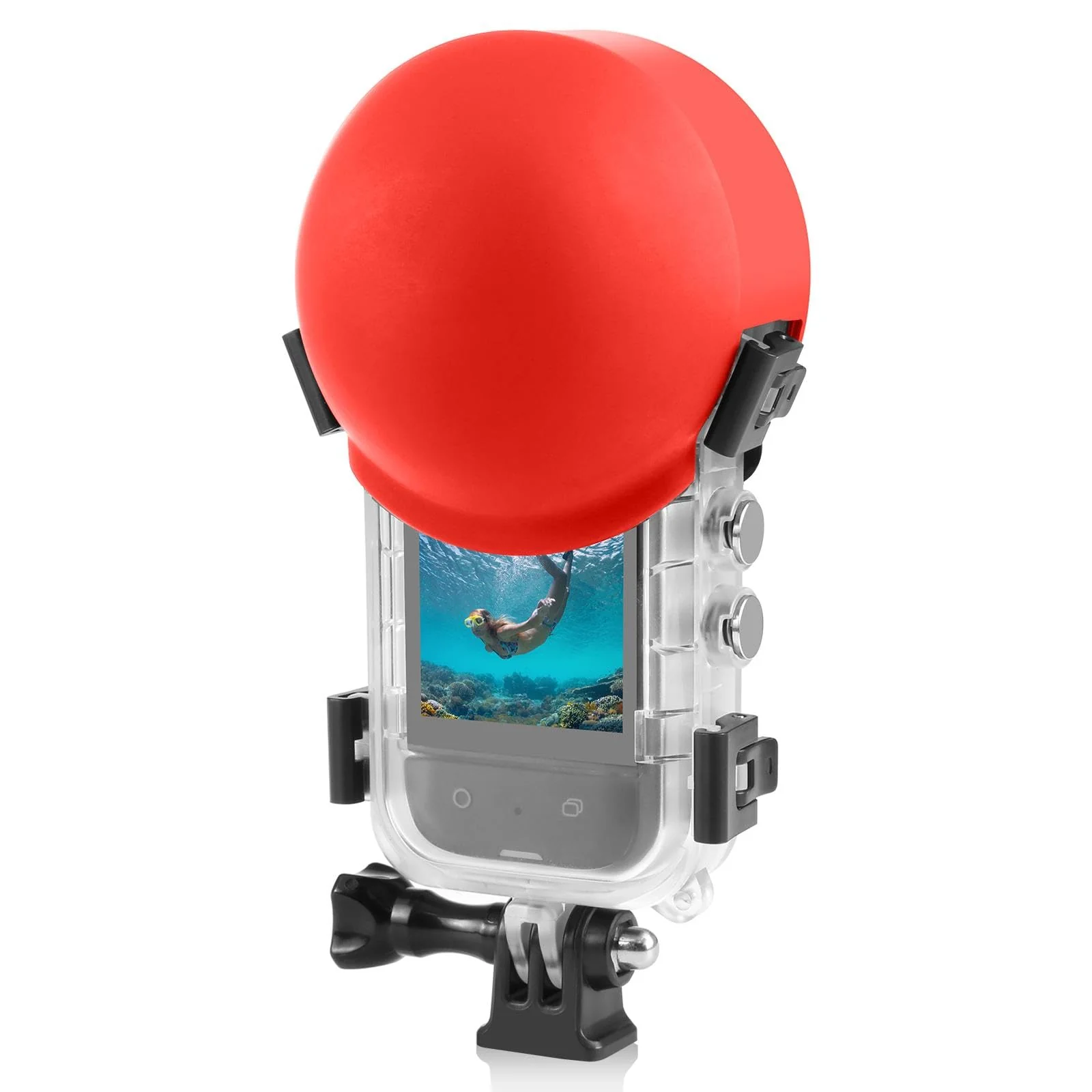Insta 360 X5 Invisible Dive Case Lens Guard, Silicone Lens Cover Protector for Insta360 X5 Diving Case Lens Cap, Action Camera Accessories (Red) Red - Image 4