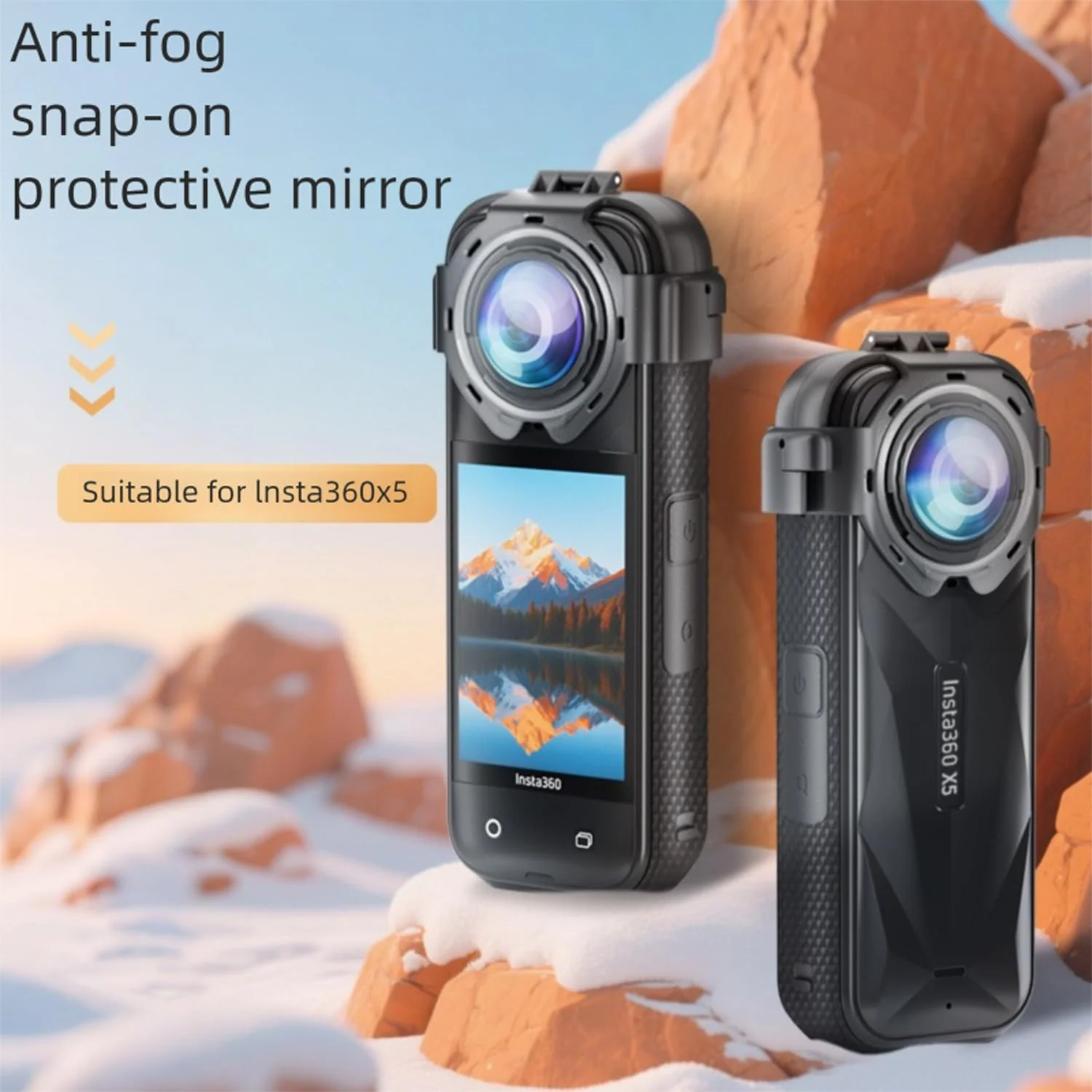 Insta 360 X5 Premium Glass Lens Guard Set for Insta360 X 5 X5 Protective Cover Case Cap Anti-fog Snap-on Protective Mirror - Image 5