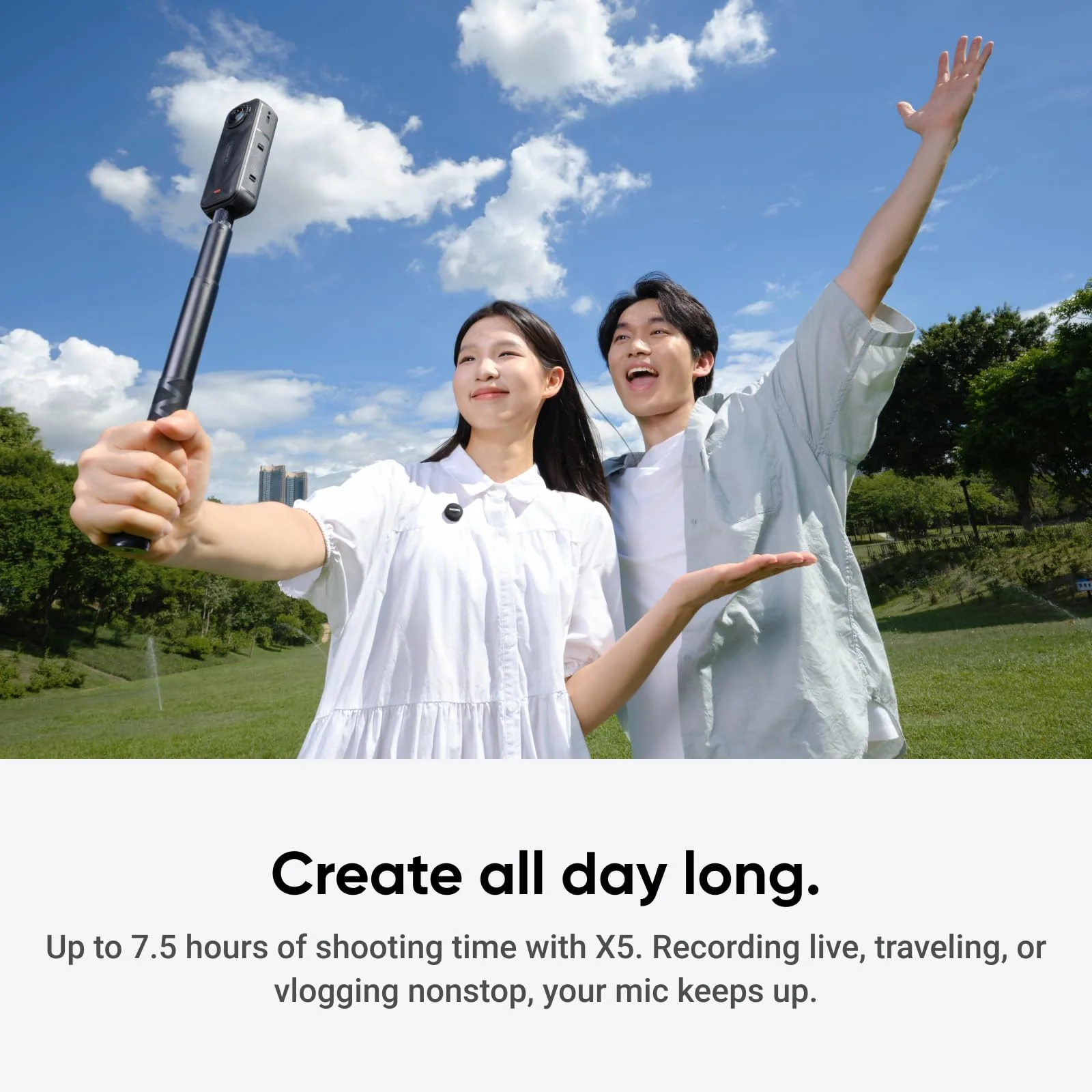 Insta360 Mic Air Transmitter, 7.9g Ultralight, Wireless Microphone, Noise Cancelling, Vlog, Streaming, Compatible X5/X4/Ace Pro 2/GO Ultra - Image 7