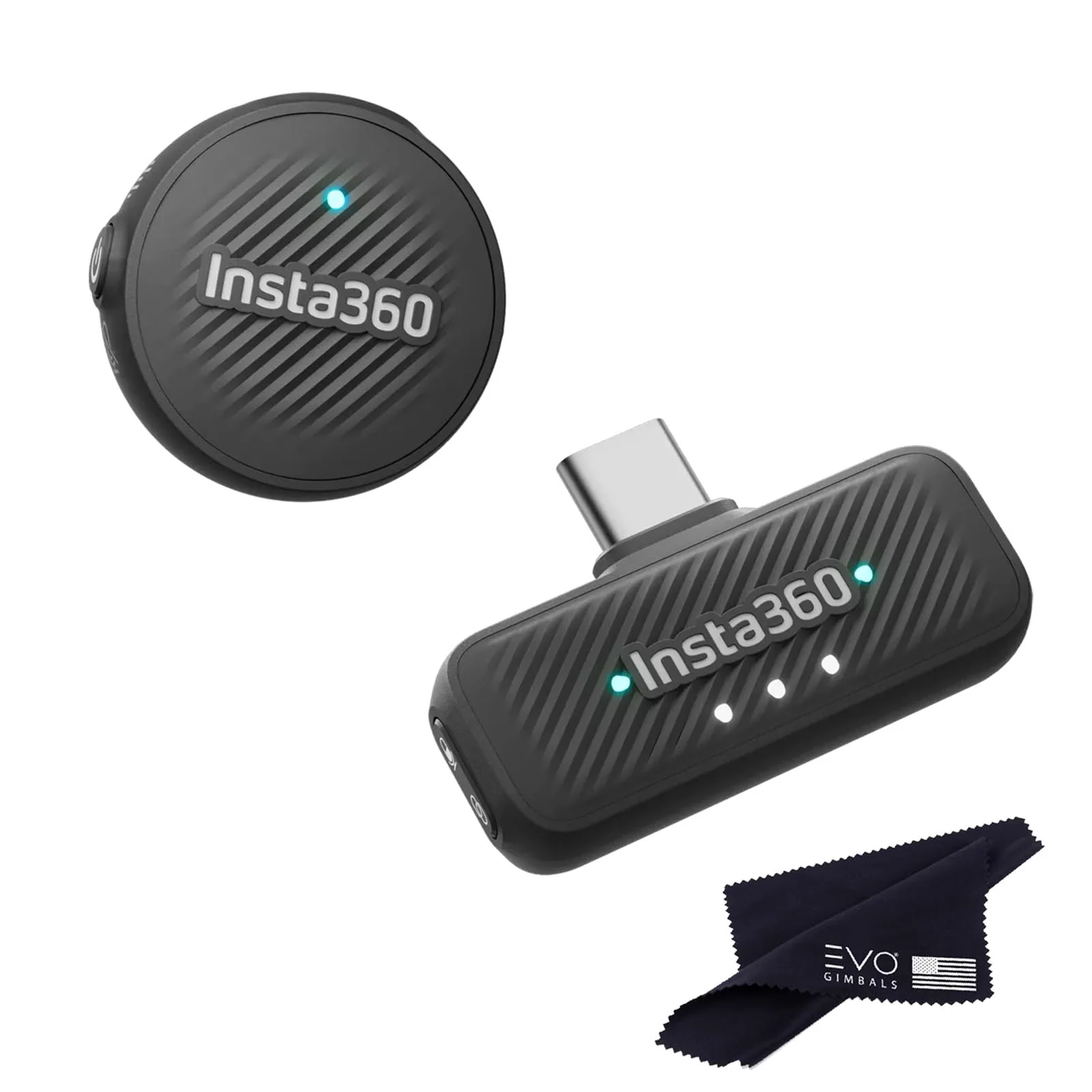 Insta360 Mic Air,Ultralight 7.9g Transmitter, as Compact as a Coin, 48kHz Audio with Built-in Noise Reduction, 10-Hour Battery Life, 300m Range, X5/X4/ACE PRO 2, Flow/Flow 2/Flow 2 PRO((1 TX + 1 RX) 1 TX + 1 RX