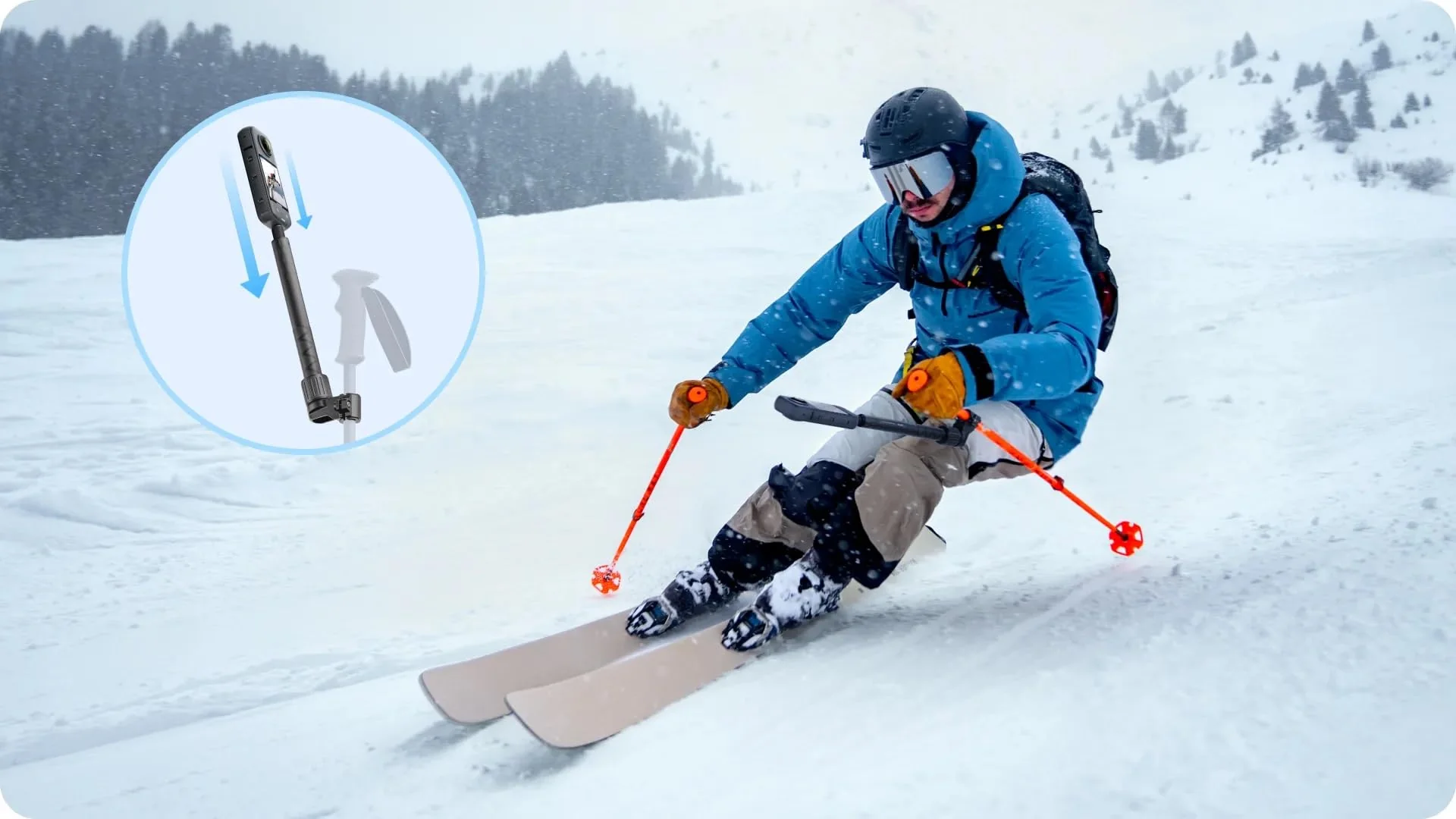 Insta360 Ski Pole Mount for Action Cameras, compatiable X3/ ACE/ACE PRO/ONE RS/X2, GoPro Hero12/11/10/9, DJI OSMO Action 4/3/2 (ski Pole Mount only), Black, CINSBAVQ-ALT4 ski pole mount only - Image 5