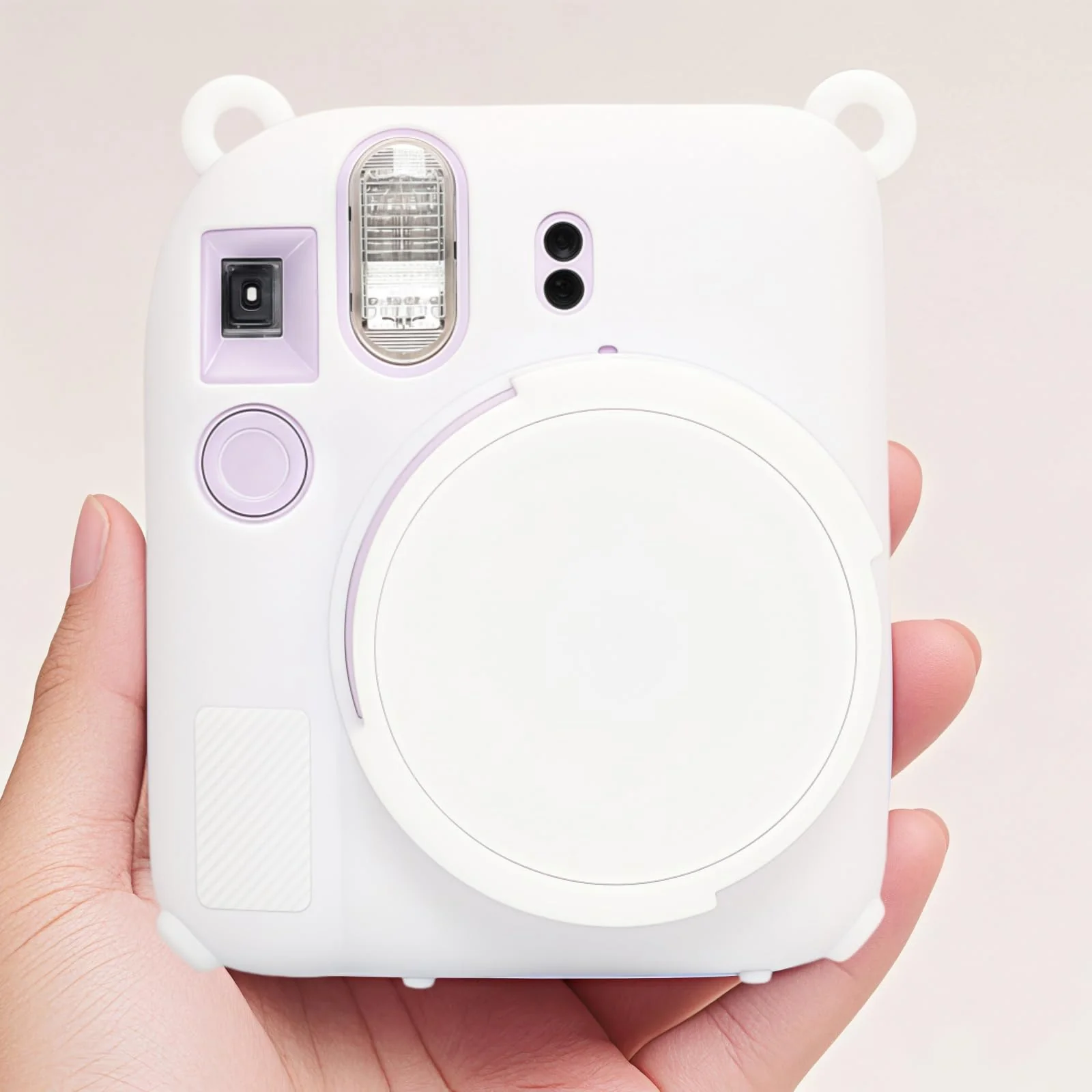 Instant Mini 12 Camera Protective Case Compatible with Instax Mini 12, Soft Case Cover Rubber Camera Sleeve with Removable Lens Cover, Includes Wrist Strap (White) White - Image 4
