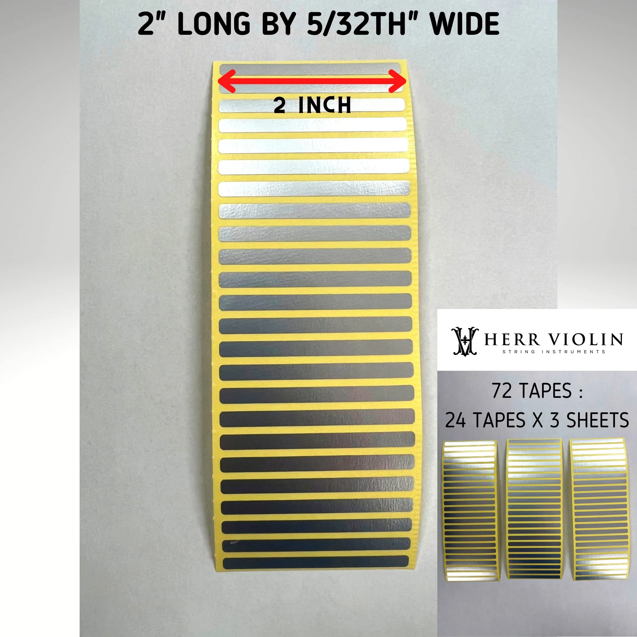 Instrument Fingerboard Tape for Violin and Viola, String Instrument fingerboard Tapes, Note Positioning tape, Gold - Image 2