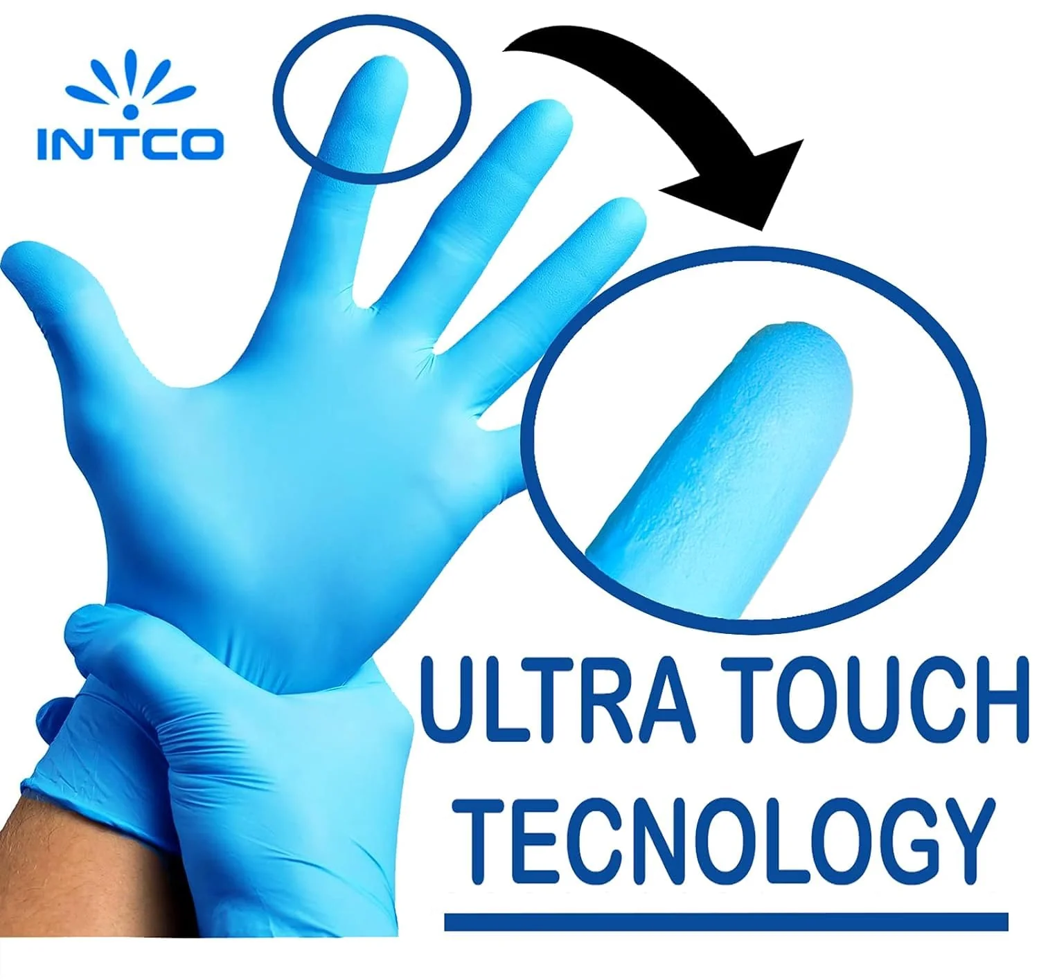 Intco Medical – 100 x Medical Disposable Gloves Made of Tear-Resistant Nitrile – Latex and Powder-Free for Flawless Skin Compatibility – Can be Used in Chemical, Food & Cleaning Industry (M) - Image 2