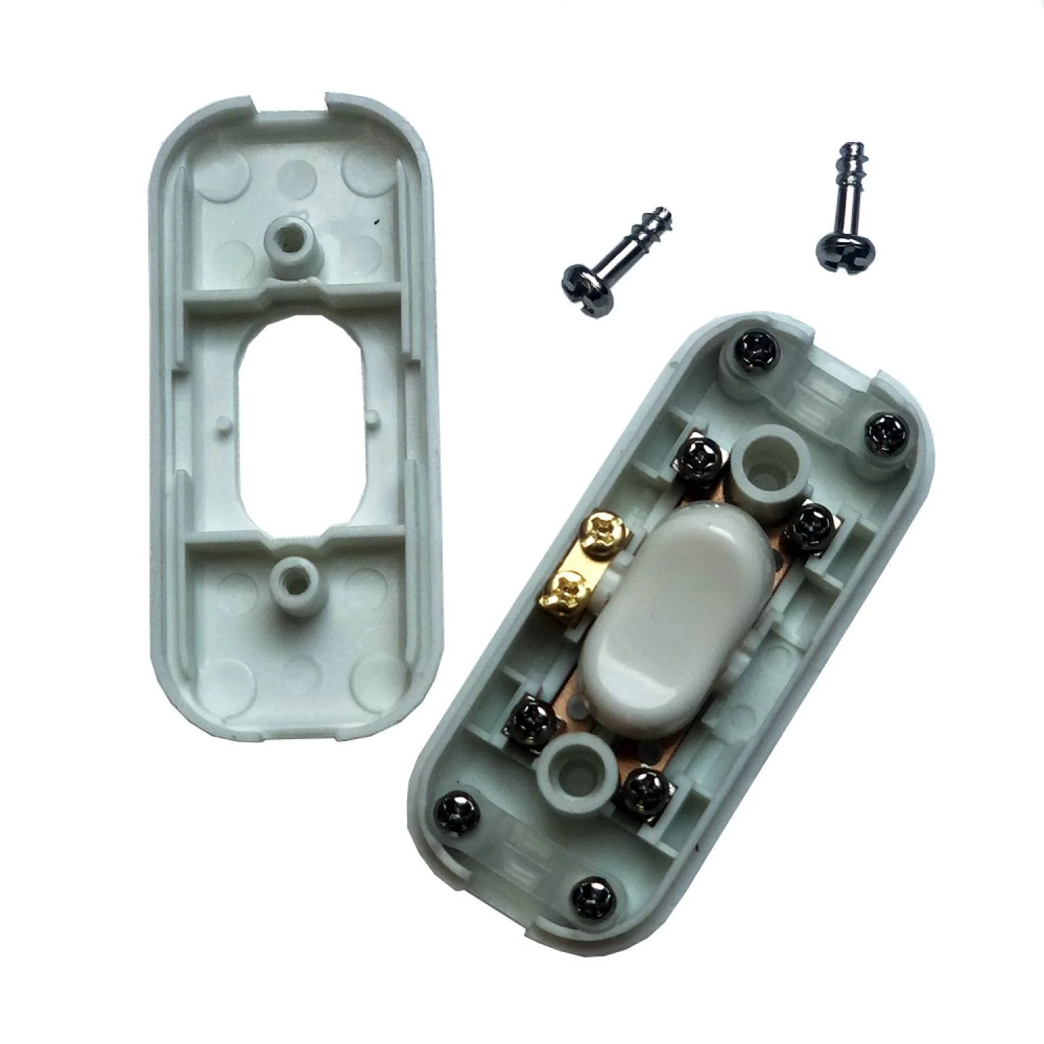 Intermediate Switch Cord Switch - 2-3-Pin 6A 250V - Cord Intermediate Switch, Rocker Switch, Supply Cable, Switch, Gold - Image 2