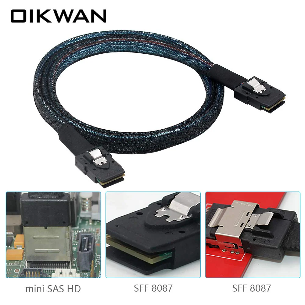 Internal Mini SAS to Mini SAS Cable, SFF8087 36 Pin to SFF8087 36Pin Data Cable Male Cord for Server, Raid Controller, SAS/SATA HBA, Data Storage System-1.6FT… 1.6FT - Image 3