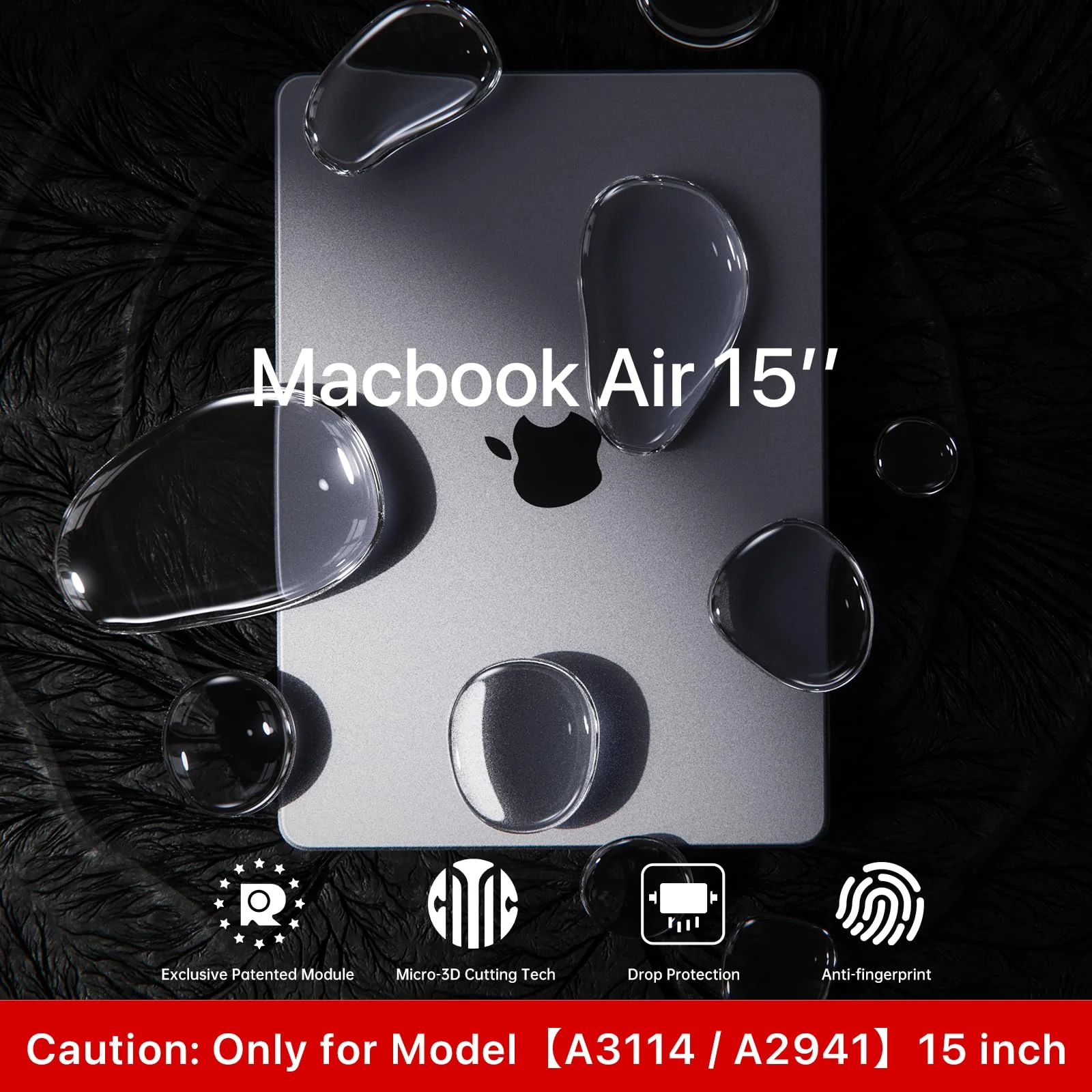 Invisible Armor for MacBook Air 15 inch Case M3 M2 2024 2023 New [Same as Bare Device] [Scientific Slim] Protective Hard Shell Translucent Cover for Laptop Model A3114 A2941 - Matte Clear - Image 2