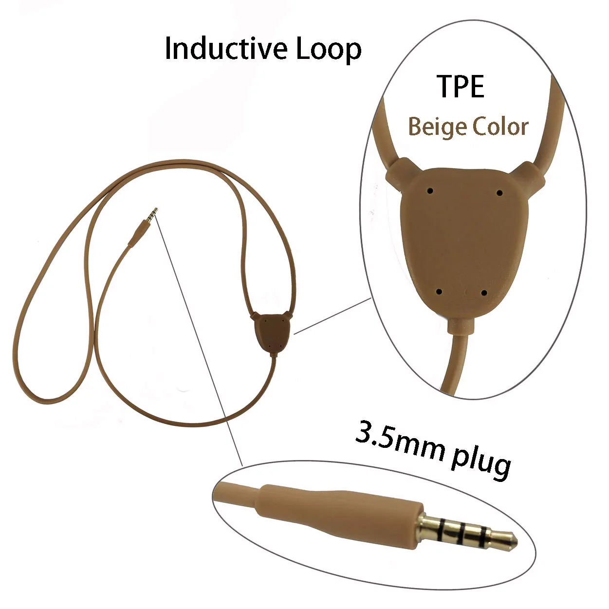 Invisible Skin Wireless Neckloop Inductive Transmitter with 3.5mm Plug - Transmitting Audio to Micro Earpiece(Not Included) for Discreet Voice Conversations and Music - No Microphone Function - Image 2