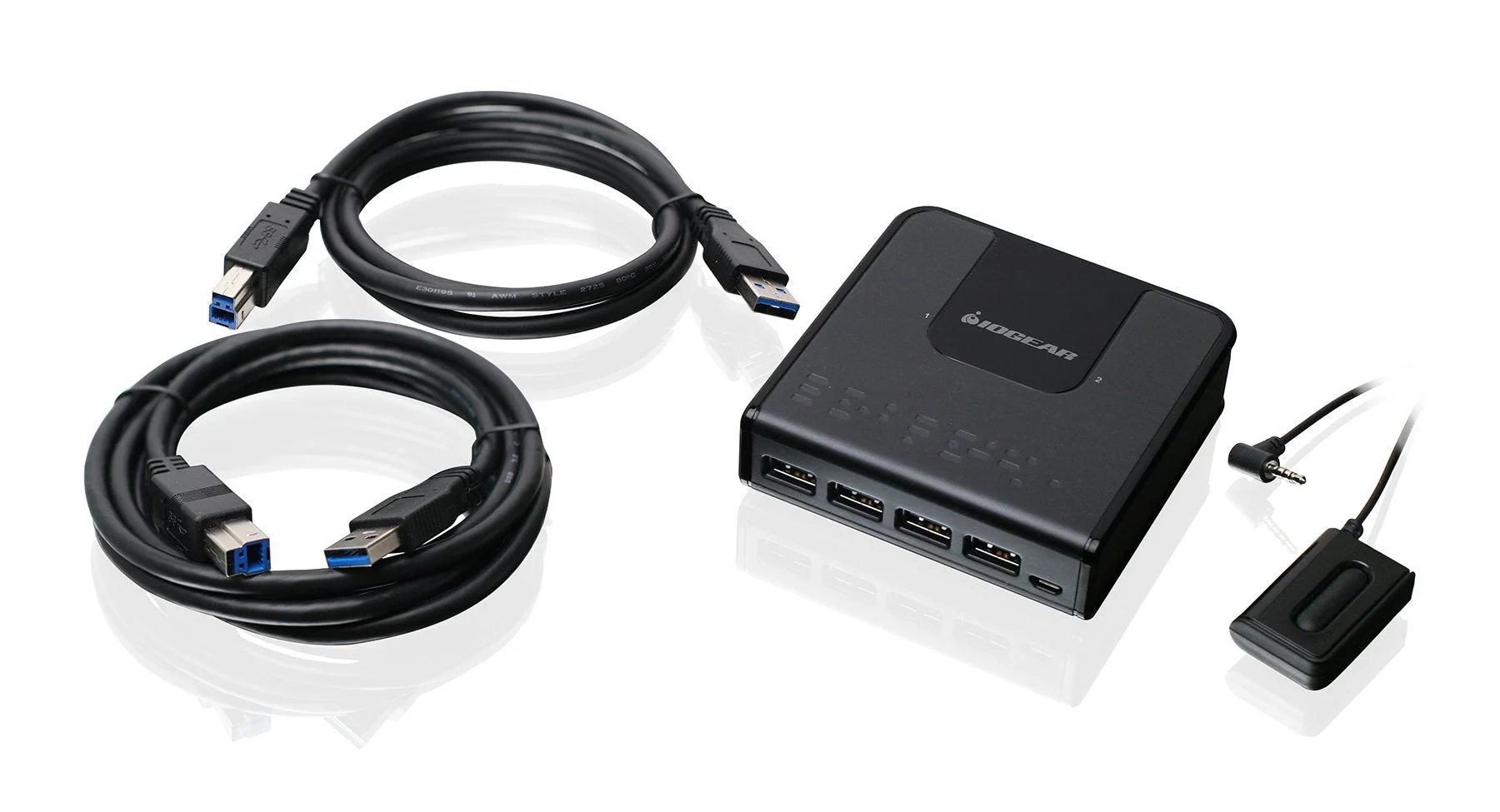 IOGEAR 4x2 USB 3.0 Peripheral Sharing Switch - Share 4 USB Devices Between 2 Computers - LED Indicators - Cables n Remote Included - PC - MAC - Printer - Scanner - Mouse/Keyboard and More - GUS432 2X4 - Image 3