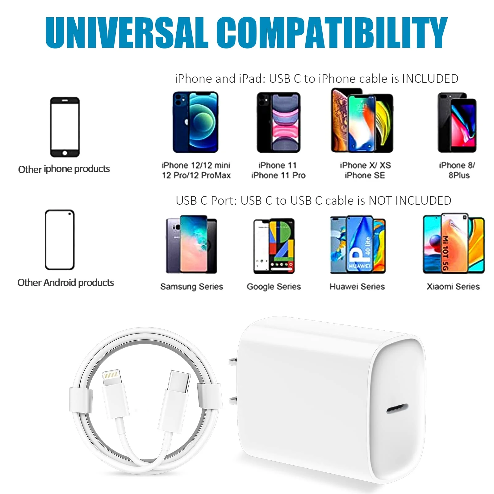 iPhone 13 12 11 Fast Charger [MFi Certified],10FT Long Fast Charging Lightning Cable with 20W USB C Charger Block for iPhone13/13Pro Max/12/12 Pro Max/11/11Pro/XS/Max/XR/X/8Plus,iPad,2 Pack White - Image 4