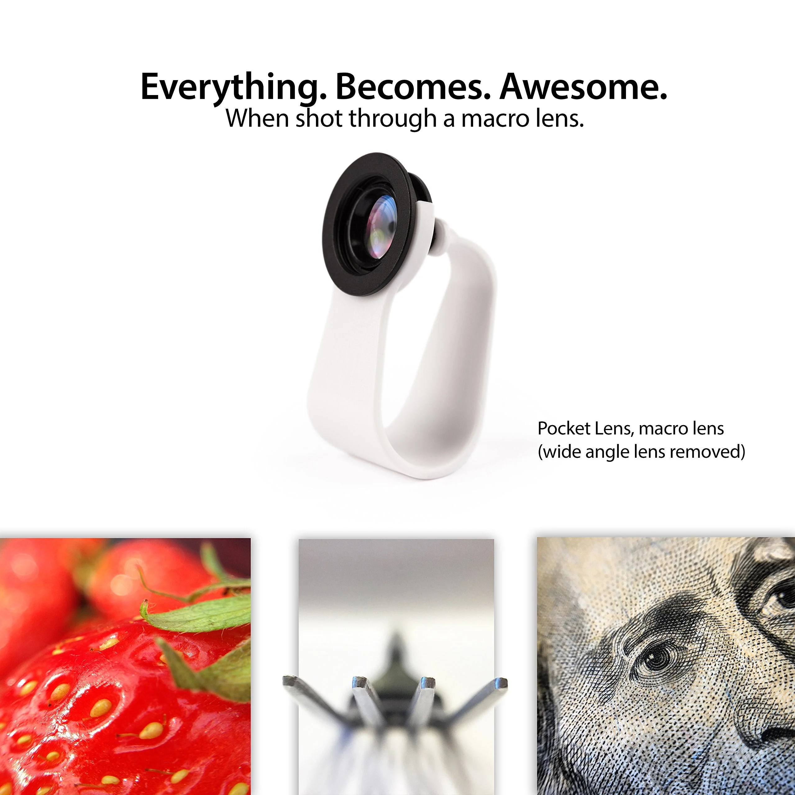 iPhone Camera Lens 2-in-1 by Pocket Lens, Macro and Wideangle Lens, Fits All iPhones, iPads, Samsung, Google Phones, Alternative to Olloclip, Comes with Waterproof Pouch - Image 3