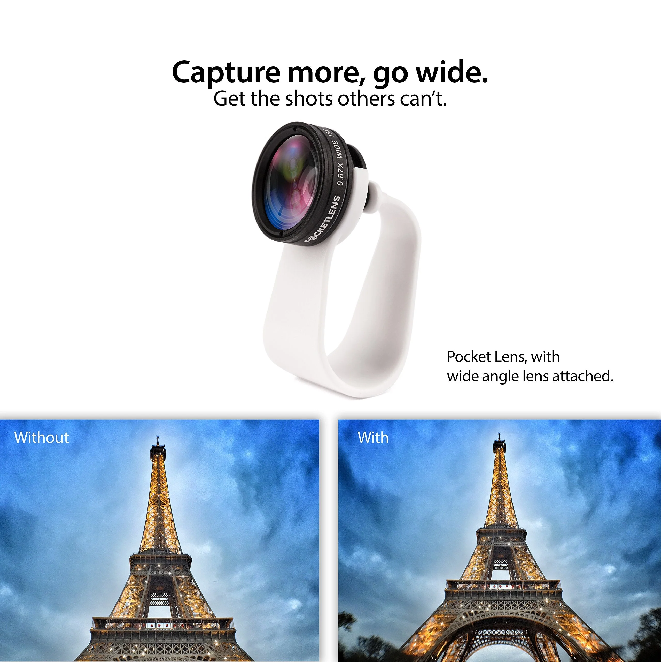 iPhone Camera Lens 2-in-1 by Pocket Lens, Macro and Wideangle Lens, Fits All iPhones, iPads, Samsung, Google Phones, Alternative to Olloclip, Comes with Waterproof Pouch - Image 4
