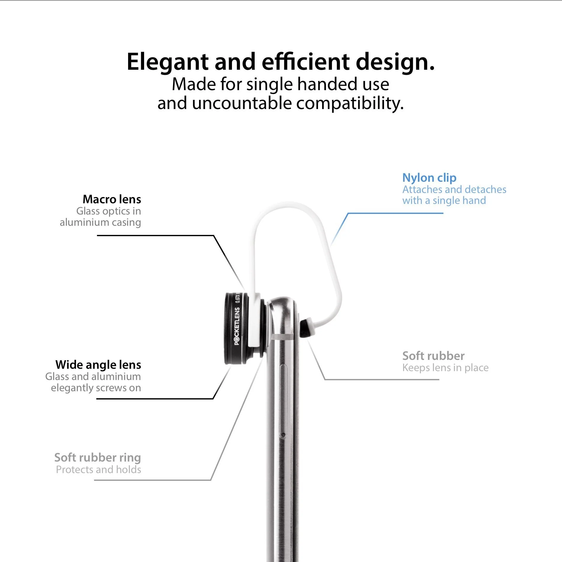 iPhone Camera Lens 2-in-1 by Pocket Lens, Macro and Wideangle Lens, Fits All iPhones, iPads, Samsung, Google Phones, Alternative to Olloclip, Comes with Waterproof Pouch - Image 7