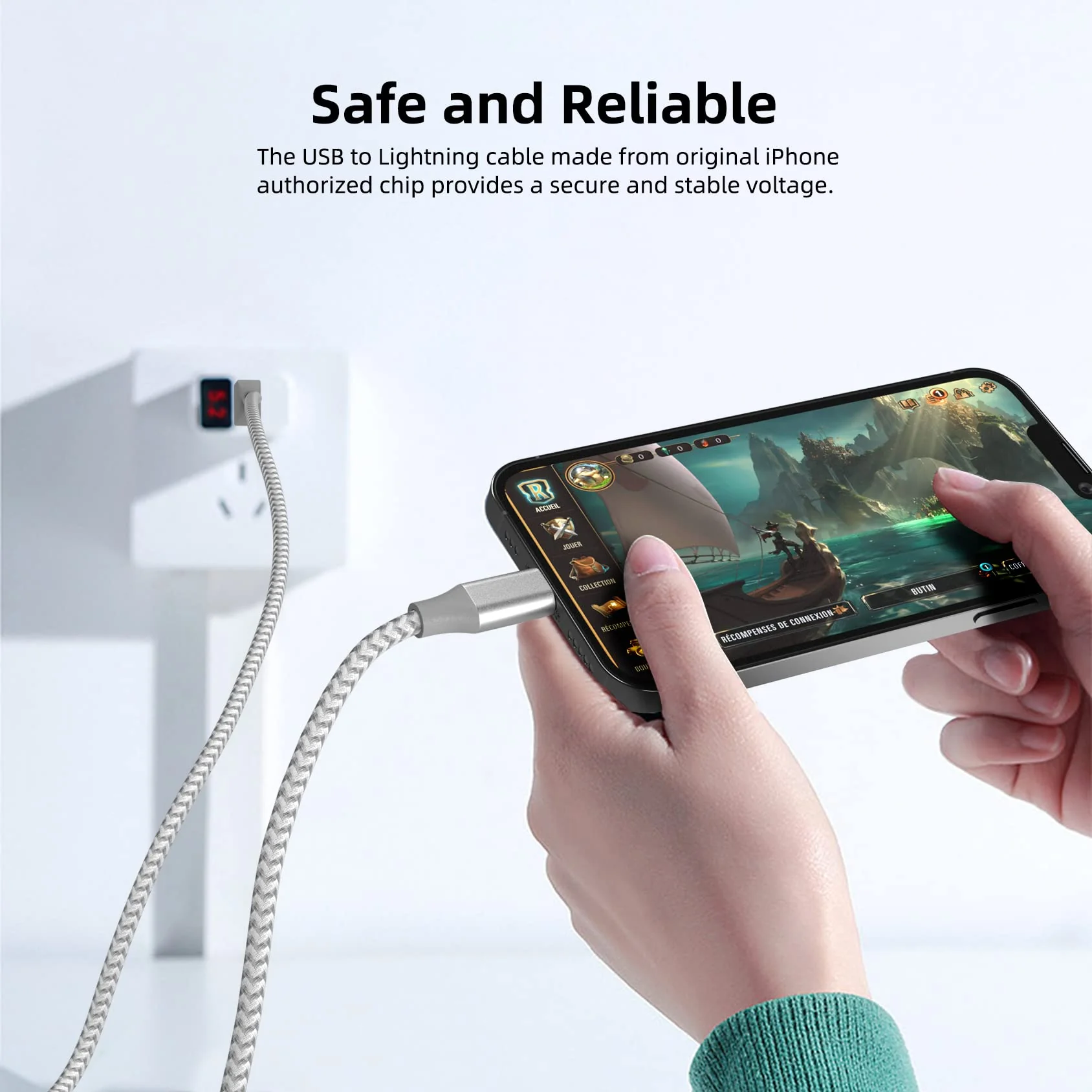 iPhone Charger 3 Pack 10 ft Apple MFi Certified Lightning Cable Nylon Braided Cable iPhone Charger Fast Charging Cord Compatible with iPhone 13 12 11 Pro Max XR XS X 8 7 6 Plus SE iPad and More - Image 5