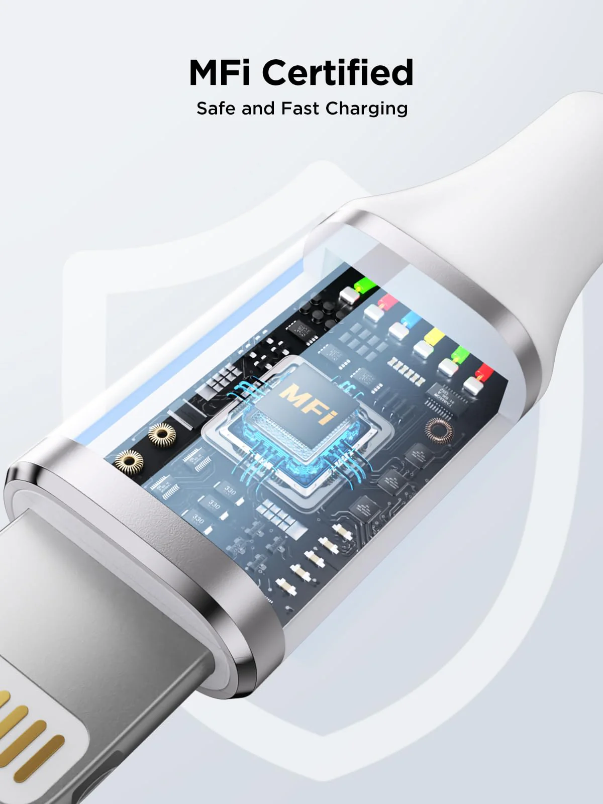 iPhone Charger [Apple MFi Certified] 6FT iPhone Charger Cord Fast Charging USB to Lightning Cable Braided USB iPhone Cable Cord Compatible with iPhone 14 13 12 11 Pro Max XR XS X 8 7 6 Plus SE, iPad iPhone Charger 6FT White - Image 2