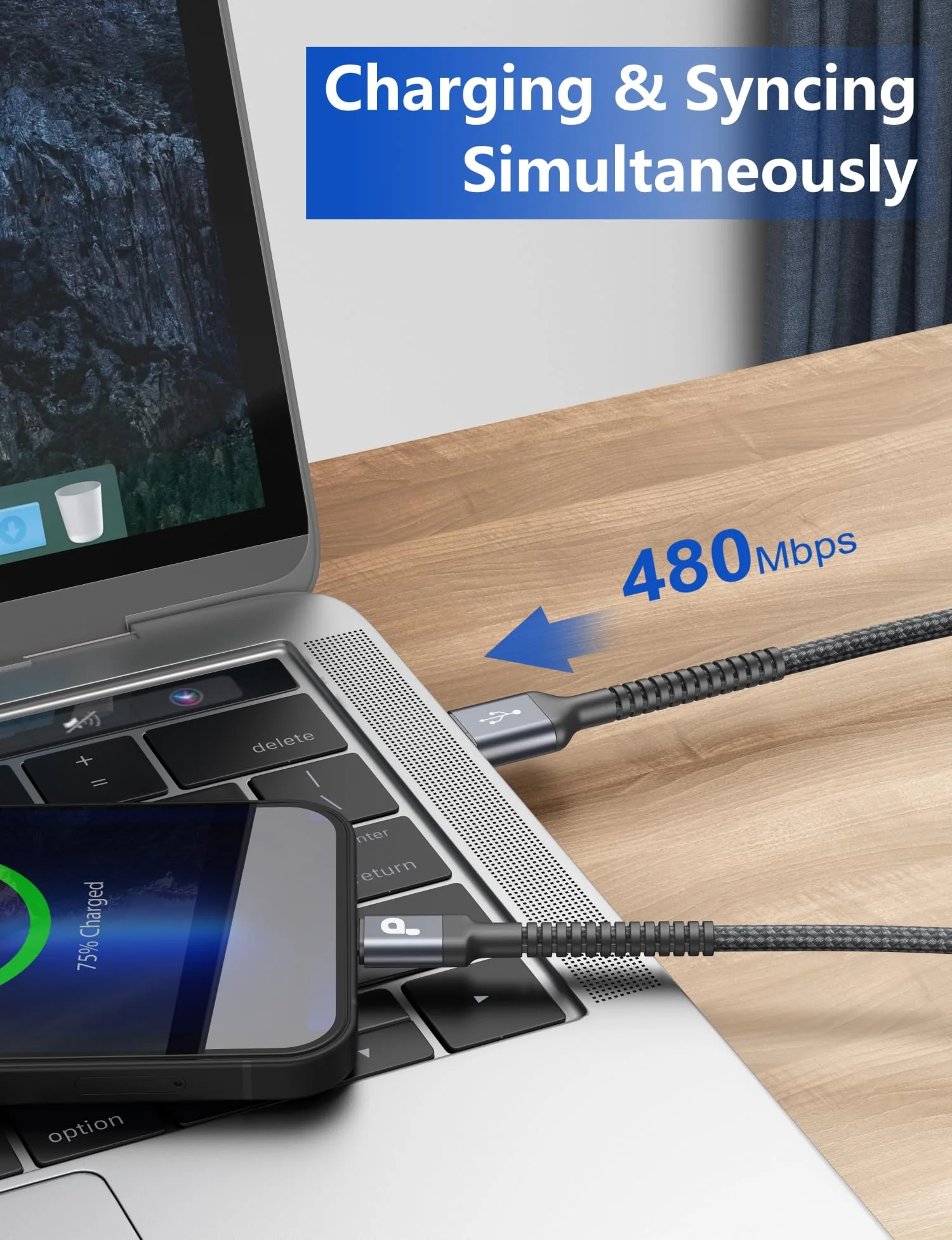 iPhone Charger Cable 2Pack 6FT, Nylon Braided Lightning Cable, [Apple MFi Certified] Fast Charging iPhone Charger Cord Compatible with iPhone 14 13 12 11 Pro Max XR XS X 8 7 6 Plus iPad and More Grey - Image 4